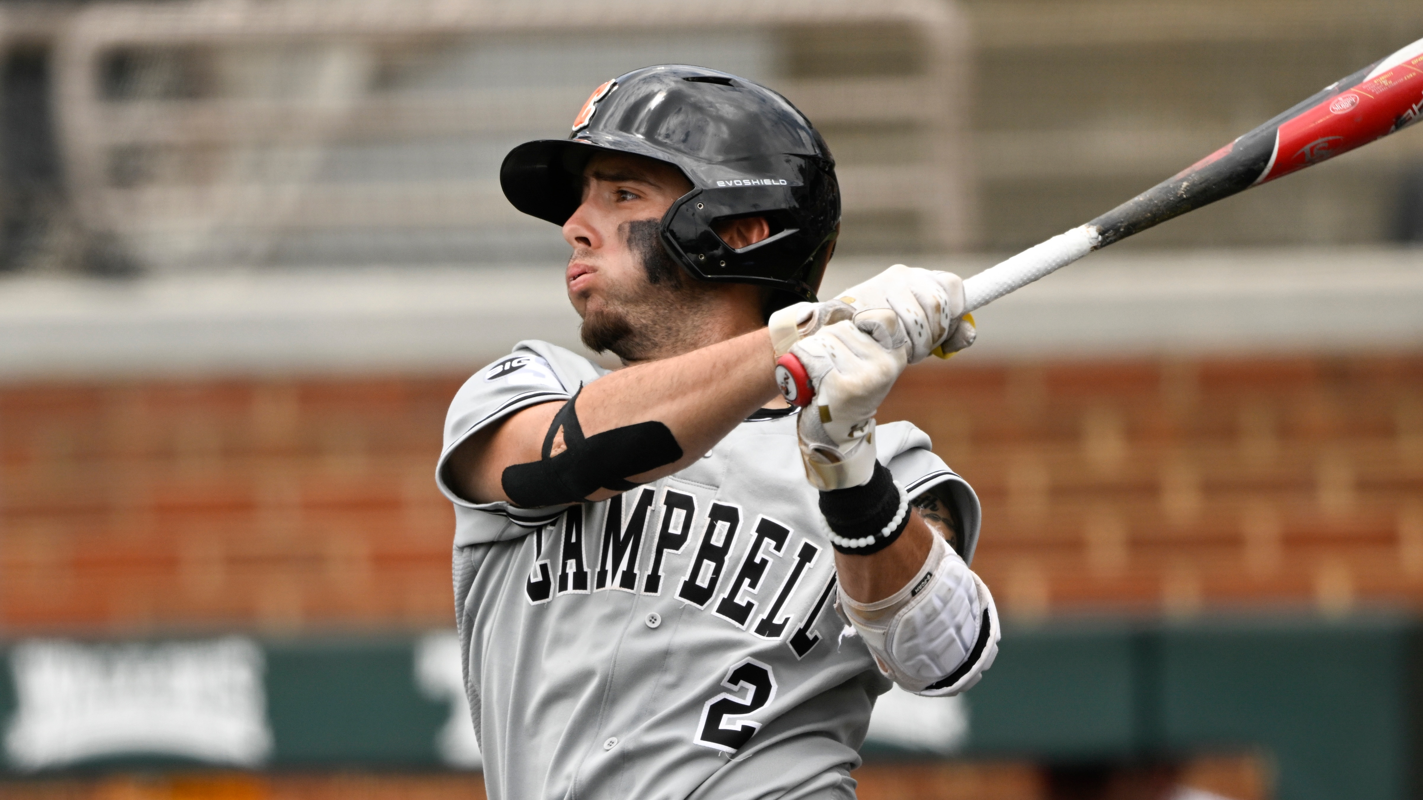 Campbell's Zach Neto plays against Georgia Tech in an NCAA baseball game on Friday, June 3, 2022, in Knoxville, Tenn. (AP Photo/John Amis)