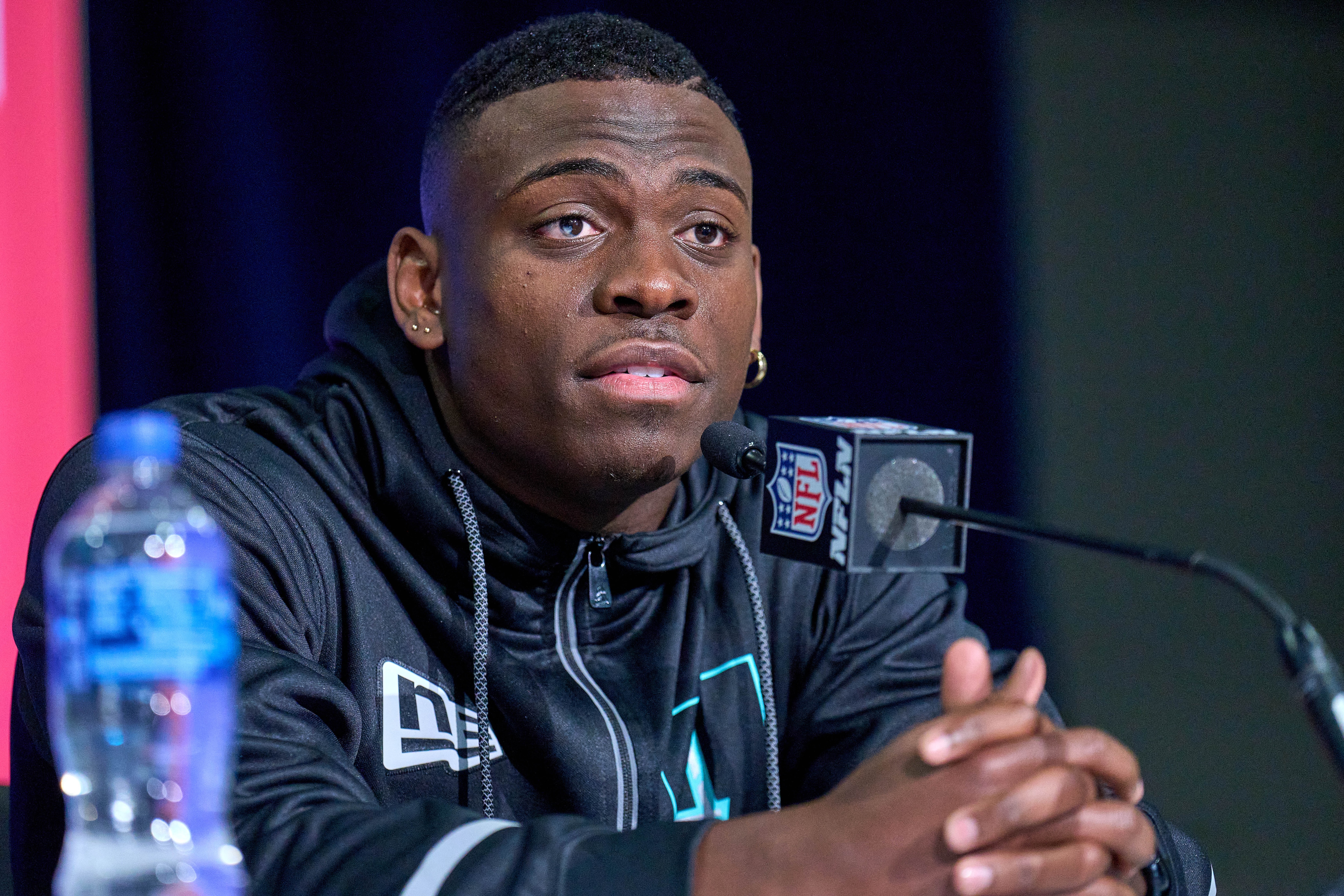 INDIANAPOLIS, IN - MARCH 05: Clemson defensive back Andrew Booth answers questions from the media during the NFL Scouting Combine on March 5, 2022, at the Indiana Convention Center in Indianapolis, IN. (Photo by Robin Alam/Icon Sportswire via Getty Images)