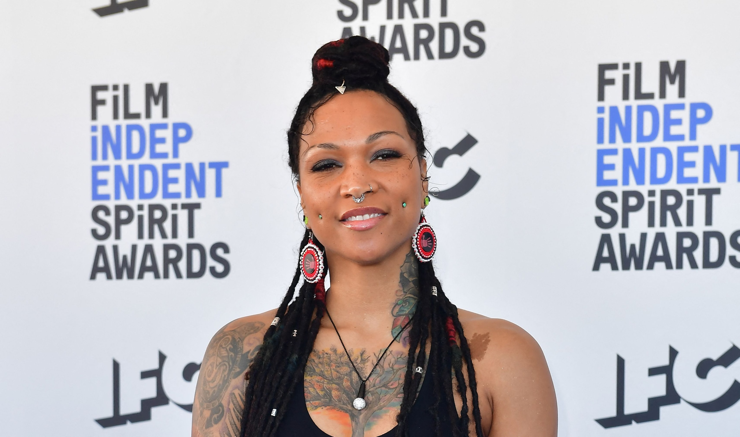 US pro-boxer/actress Kali Reis arrives for the 37th Film Independent Spirit Awards in Santa Monica, California, on March 6, 2022. (Photo by Frederic J. BROWN / AFP) (Photo by FREDERIC J. BROWN/AFP via Getty Images)