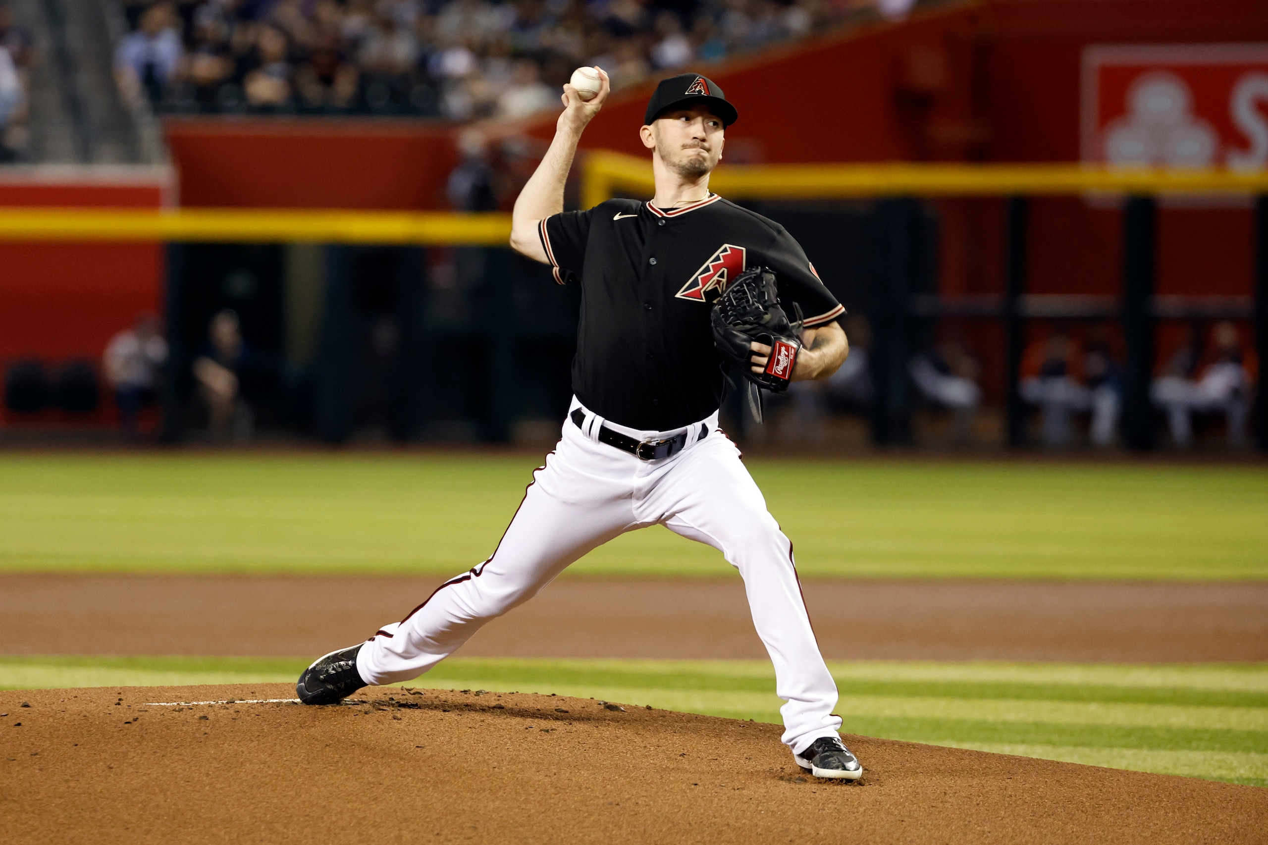 PHOENIX, ARIZONA - JUNE 25: Starting pitcher Zach Davies #27 of the Arizona Diamondbacks pitches during the first inning against the Detroit Tigers at Chase Field on June 25, 2022 in Phoenix, Arizona. The Tigers beat the Diamondbacks 6-3. (Photo by Chris Coduto/Getty Images)