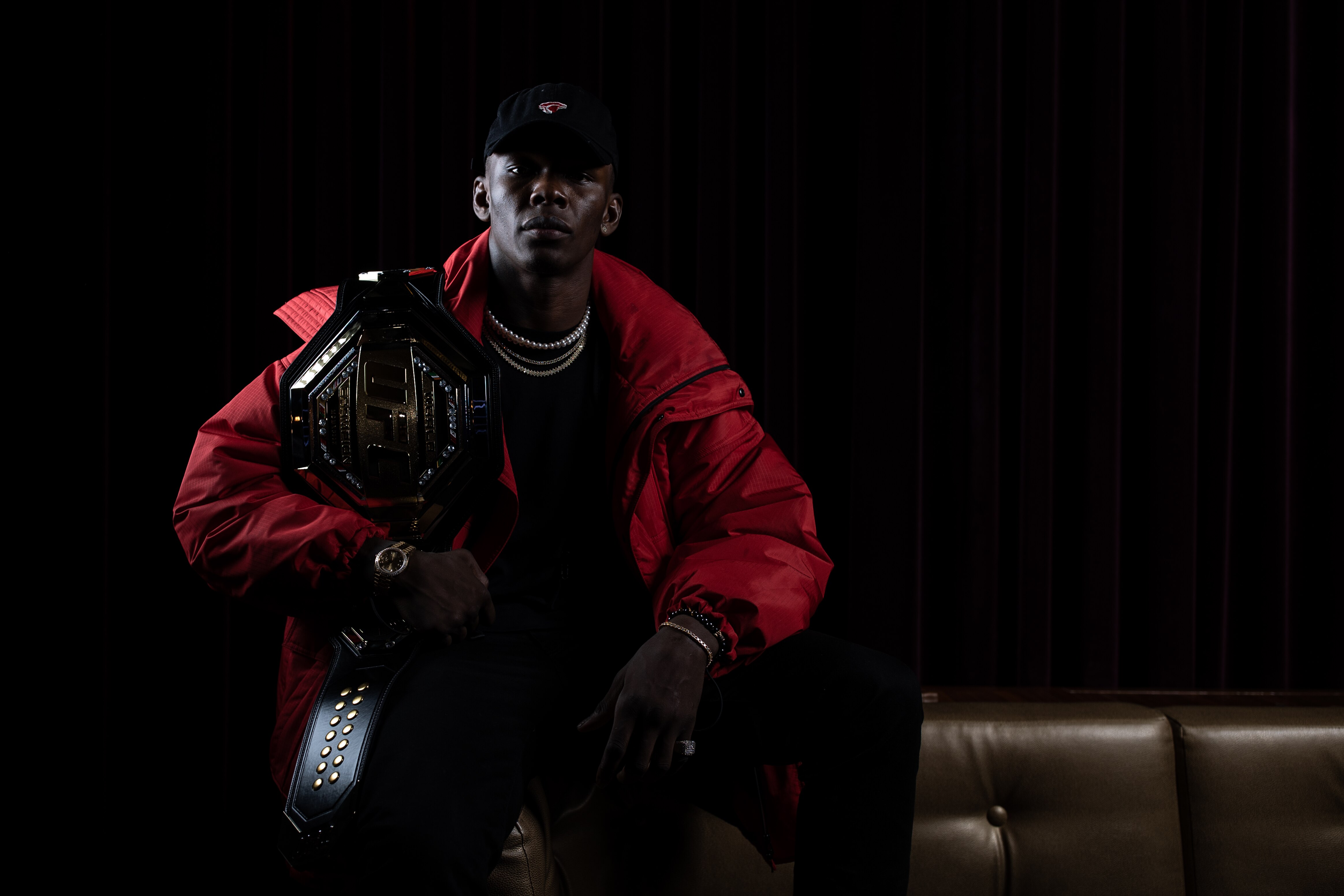 SYDNEY, AUSTRALIA - JUNE 21: Israel 'The Last Stylebender' Adesanya poses during a portrait session at The Star on June 21, 2022 in Sydney, Australia. Adesanya, the UFC middleweight champion, takes on Jared Cannonier in next month's UFC 267 in Las Vegas. (Photo by Cameron Spencer/Getty Images for UFC)