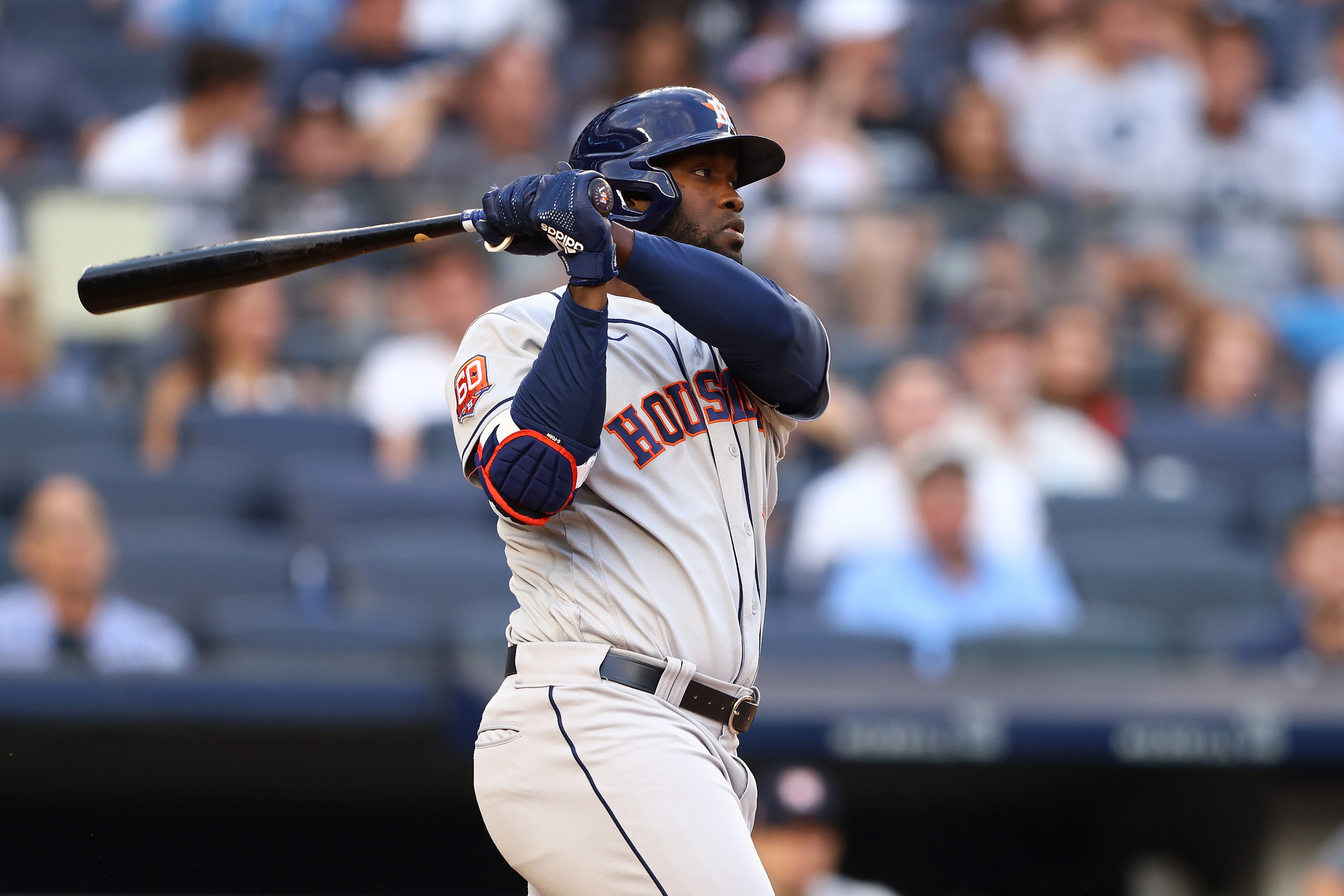 NEW YORK, NEW YORK - JUNE 24: Yordan Alvarez #44 of the Houston Astros in action against the New York Yankees at Yankee Stadium on June 24, 2022 in New York City. Houston Astros defeated the New York Yankees 3-1. (Photo by Mike Stobe/Getty Images)