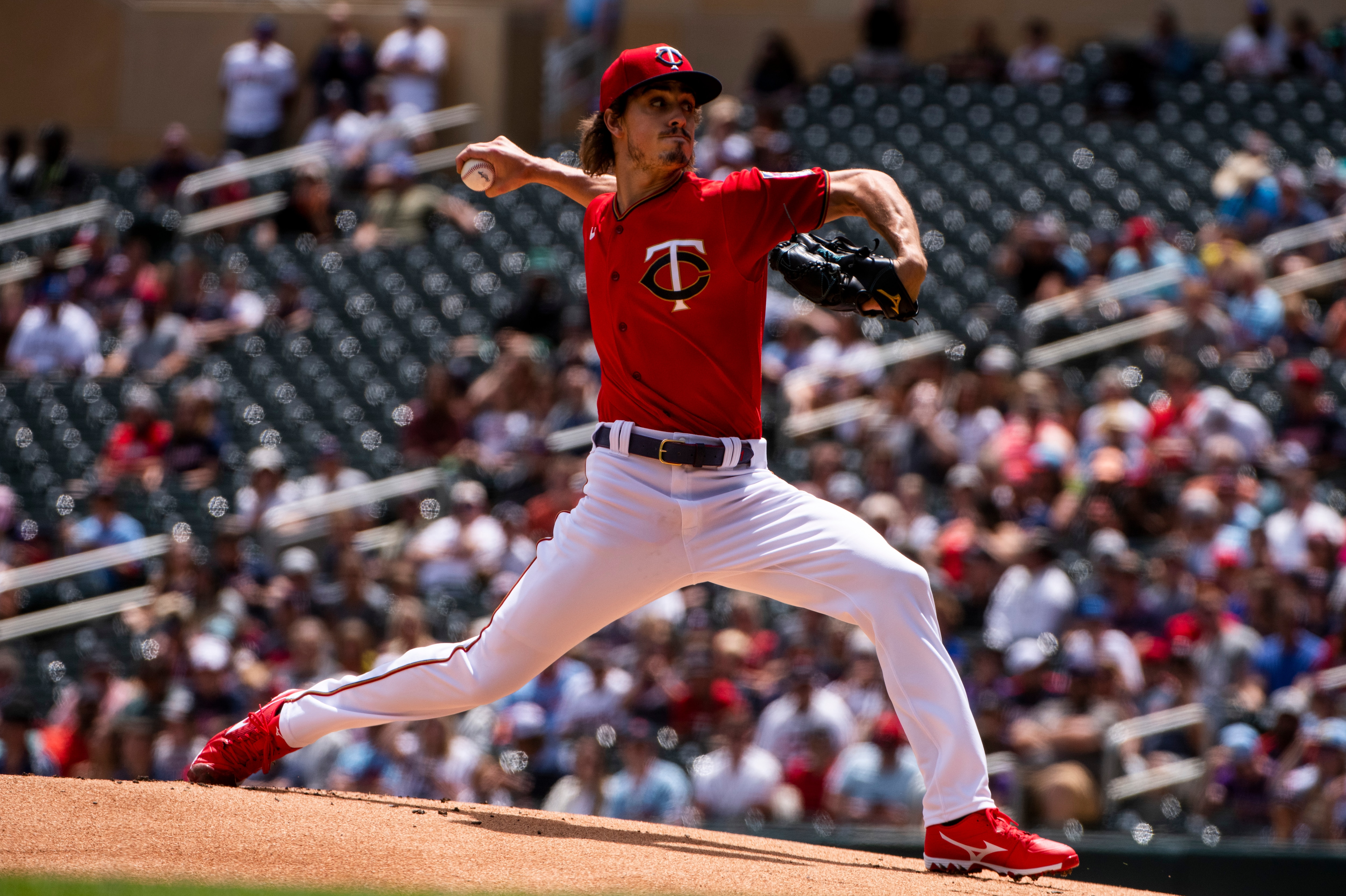 MINNEAPOLIS, MN - JUNE 26: Joe Ryan #41 of the Minnesota Twins pitches in the first inning of the game against the Colorado Rockies at Target Field on June 26, 2022 in Minneapolis, Minnesota. (Photo by Stephen Maturen/Getty Images)