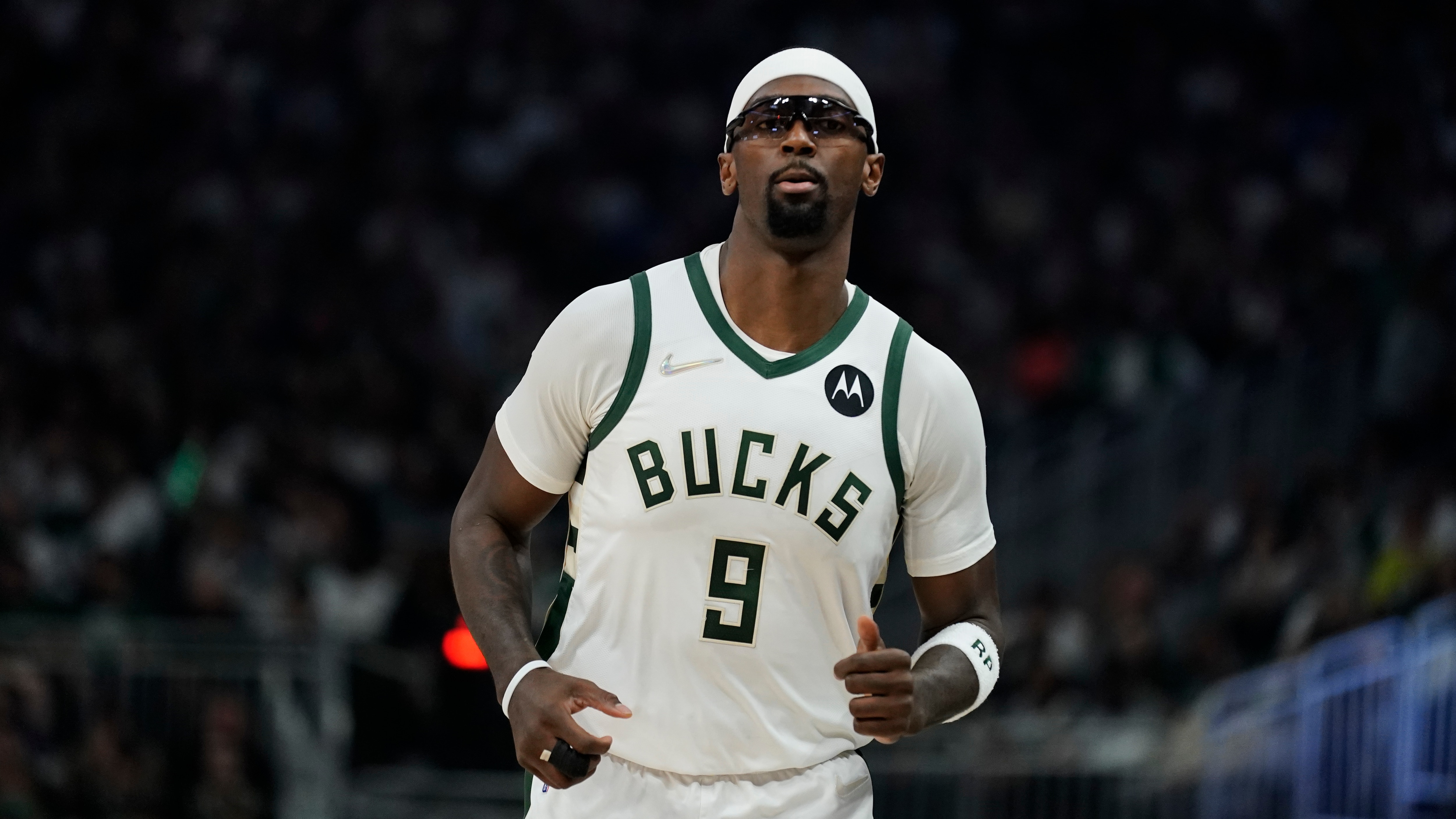 Milwaukee Bucks' Bobby Portis during the first half of Game 4 of an NBA basketball Eastern Conference semifinals playoff series Monday, May 9, 2022, in Milwaukee. (AP Photo/Morry Gash)
