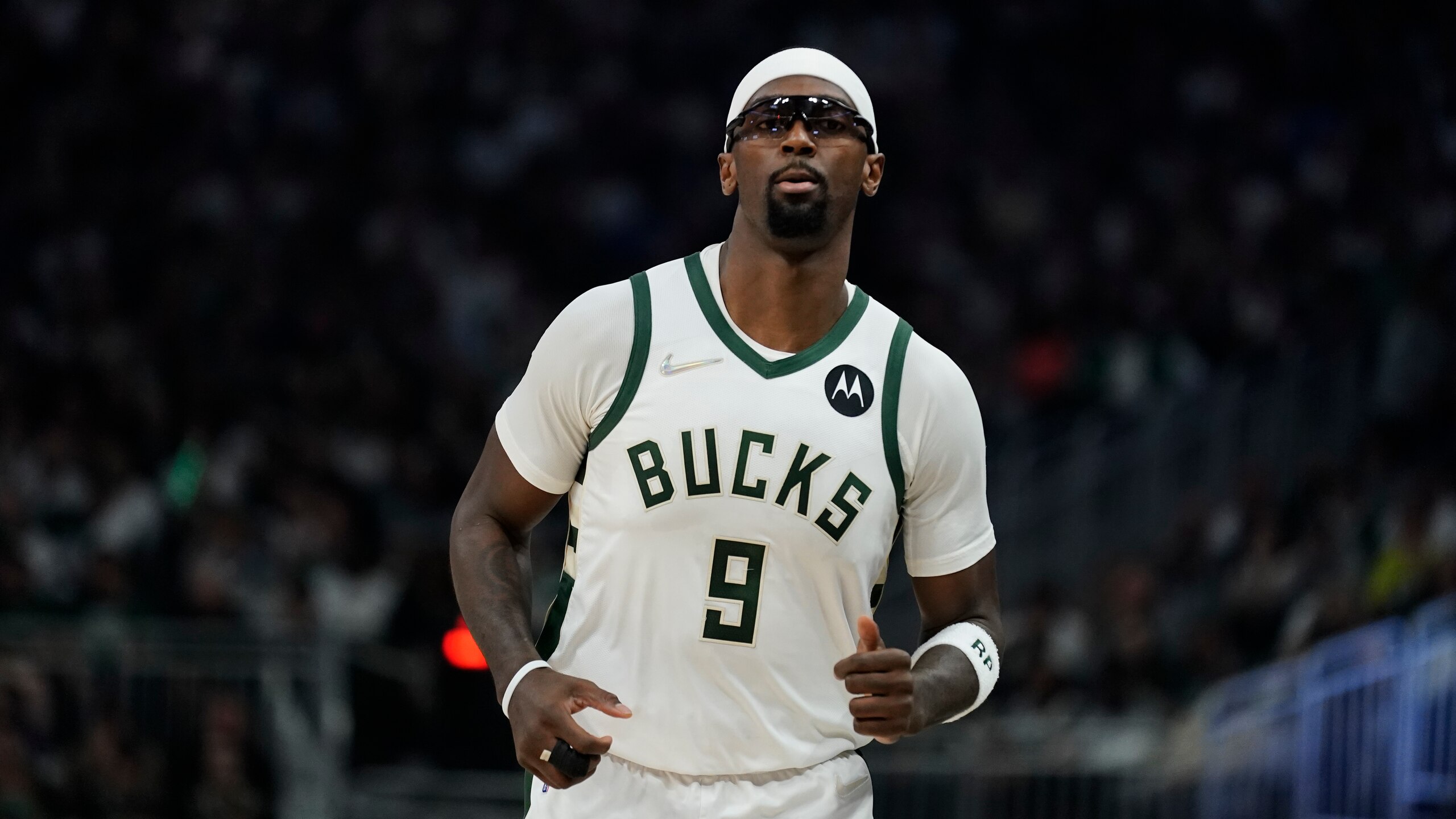 Milwaukee Bucks' Bobby Portis during the first half of Game 4 of an NBA basketball Eastern Conference semifinals playoff series Monday, May 9, 2022, in Milwaukee. (AP Photo/Morry Gash) Milwaukee Bucks' Bobby Portis during the first half of Game 4 of an NBA basketball Eastern Conference semifinals playoff series Monday, May 9, 2022, in Milwaukee. (AP Photo/Morry Gash)