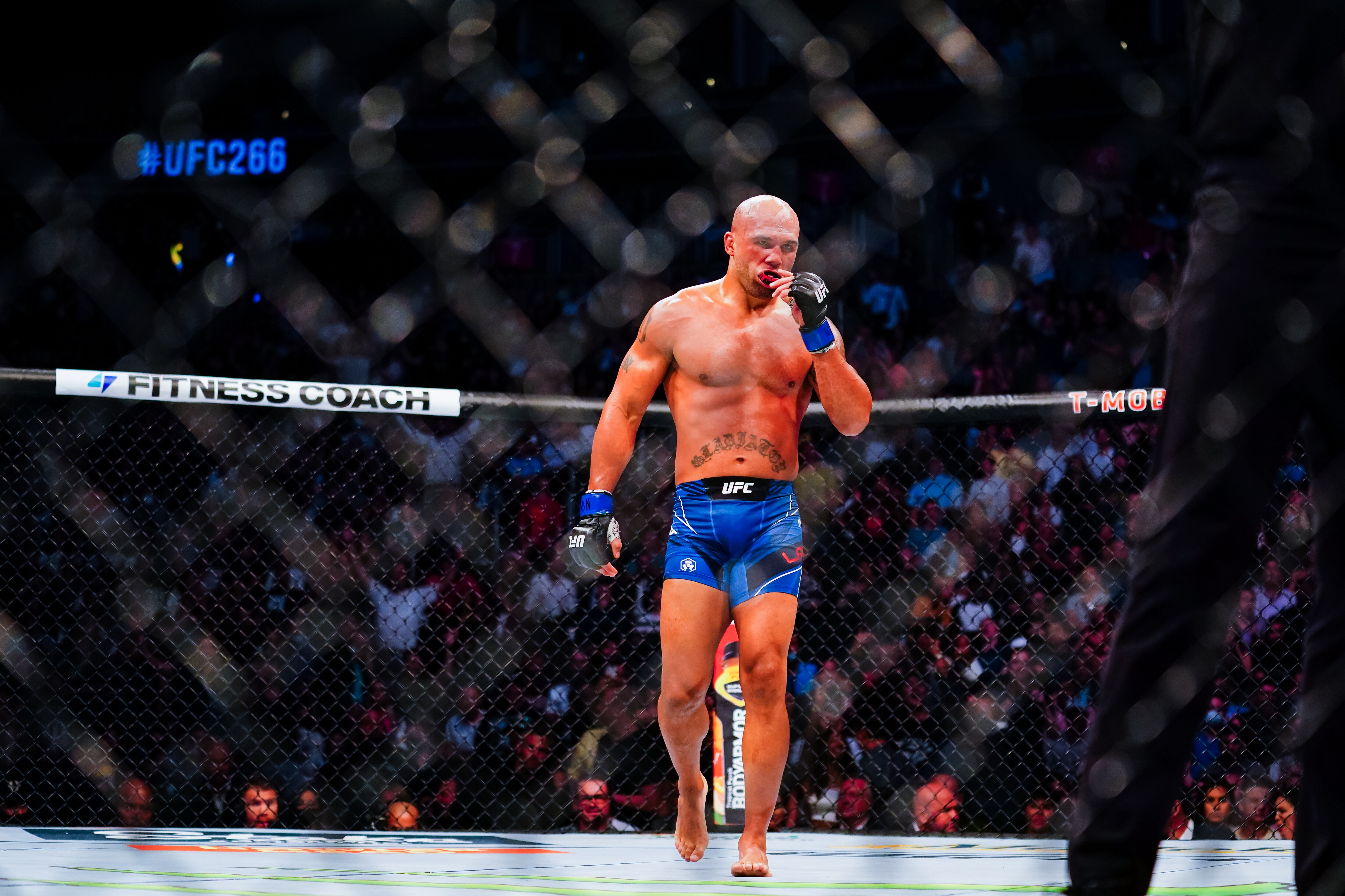 LAS VEGAS, NV - SEPTEMBER 25: Robbie Lawler after he knocked out Nick Diaz in the third round of their  Middleweight fight during UFC 266 at T-Mobile Arena on September 25, 2021 in Las Vegas, Nevada. (Photo by Alex Bierens de Haan/Getty Images)