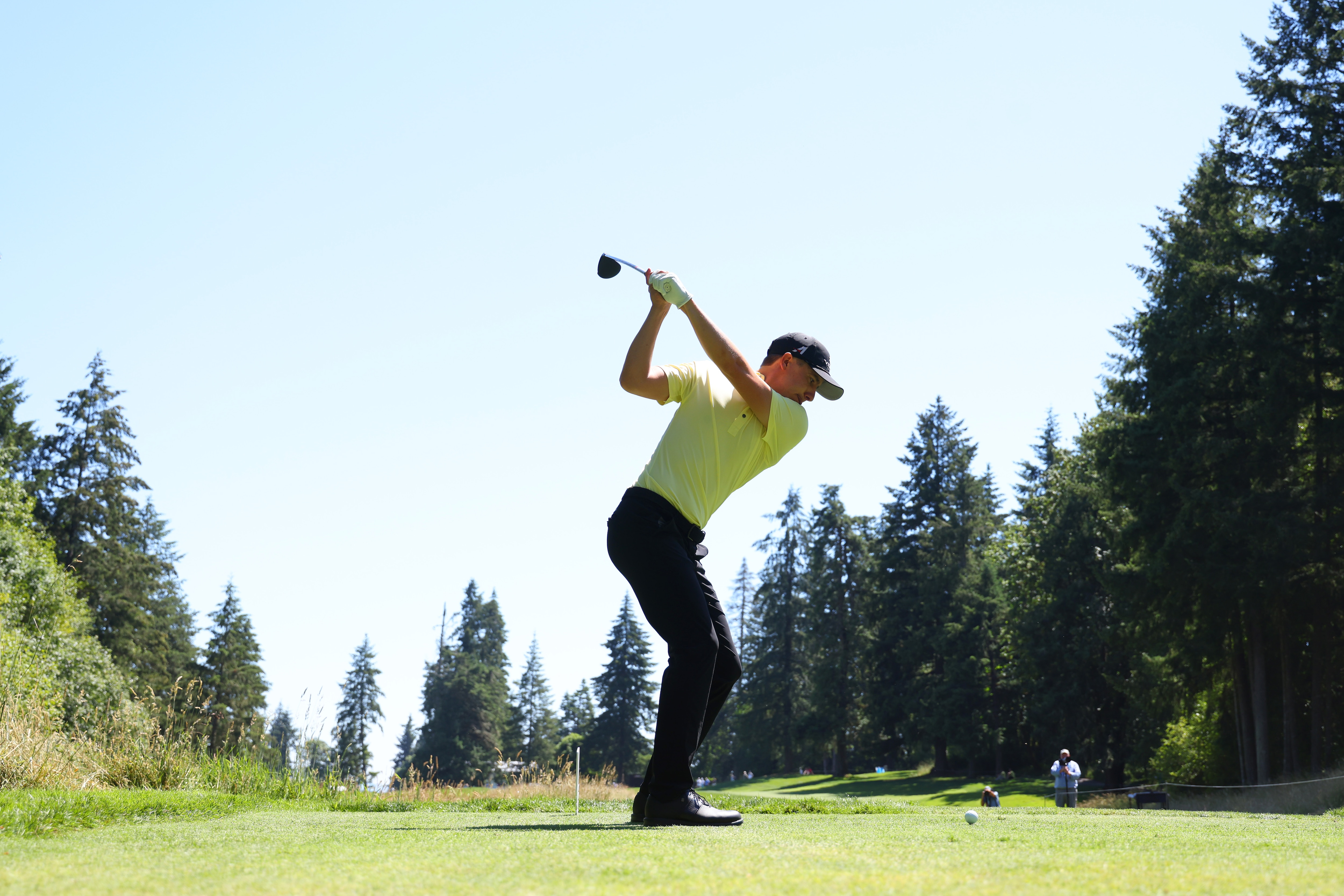 NORTH PLAINS, OREGON - JUNE 30: Carlos Ortiz of Fireballs GC plays his shot from the 16th tee during day one of the LIV Golf Invitational - Portland at Pumpkin Ridge Golf Club on June 30, 2022 in North Plains, Oregon. (Photo by Chris Trotman/LIV Golf via Getty Images)