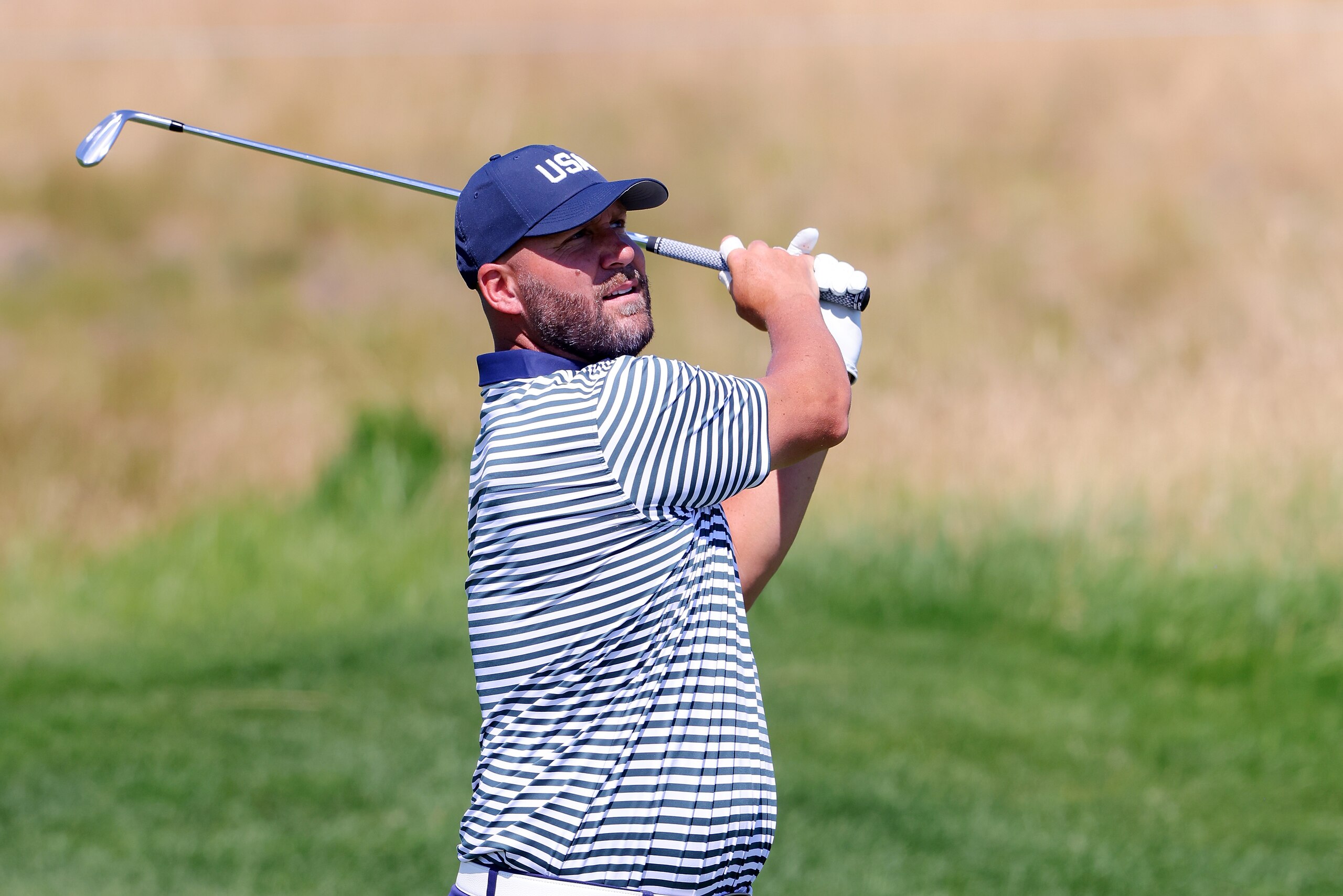JERSEY CITY, NEW JERSEY - JUNE 30: Ben Roethlisberger hits a shot on the 7th hole during day one of the ICON Series at Liberty National Golf Club on June 30, 2022 in Jersey City, New Jersey. (Photo by Mike Stobe/Getty Images) JERSEY CITY, NEW JERSEY - JUNE 30: Ben Roethlisberger hits a shot on the 7th hole during day one of the ICON Series at Liberty National Golf Club on June 30, 2022 in Jersey City, New Jersey. (Photo by Mike Stobe/Getty Images)
