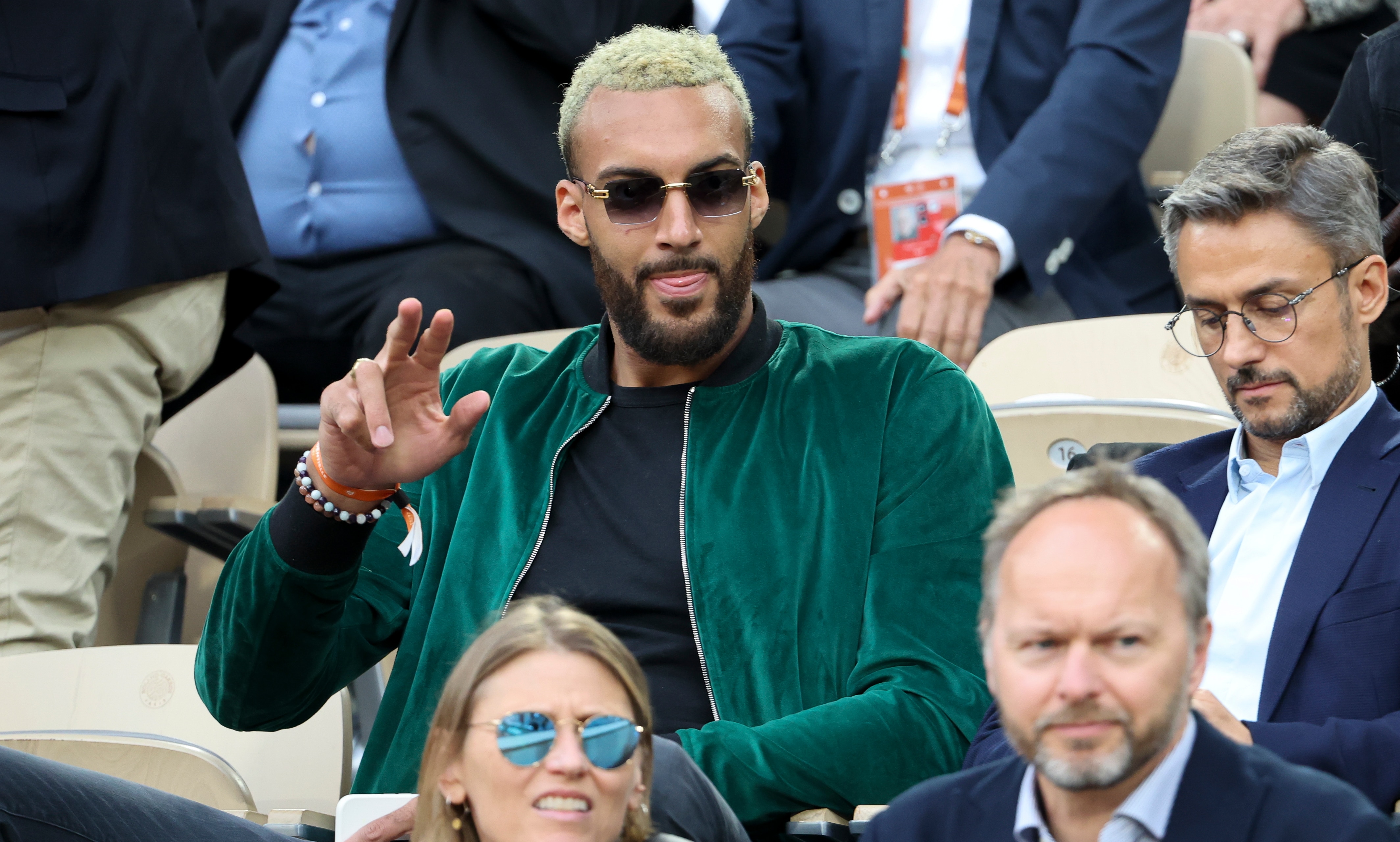 PARIS, FRANCE - MAY 26: French NBA champion Rudy Gobert attends day 5 of the French Open 2022, Roland-Garros 2022, second Grand Slam tennis tournament of the season at Stade Roland Garros on May 26, 2022 in Paris, France. (Photo by Jean Catuffe/Getty Images)