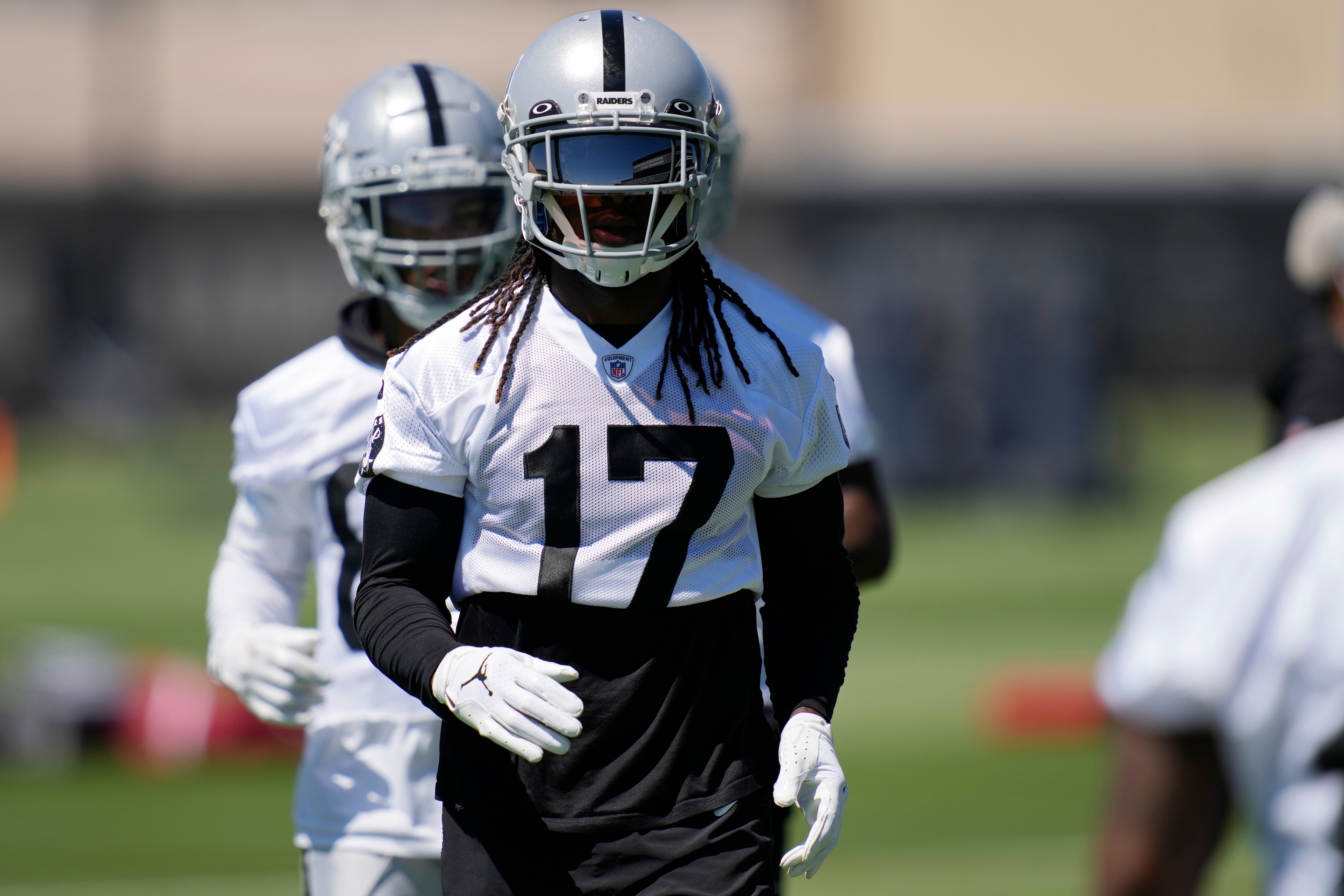 Las Vegas Raiders wide receiver Davante Adams during practice at the NFL football team's practice facility Thursday, June 2, 2022, in Henderson, Nev. (AP Photo/John Locher)