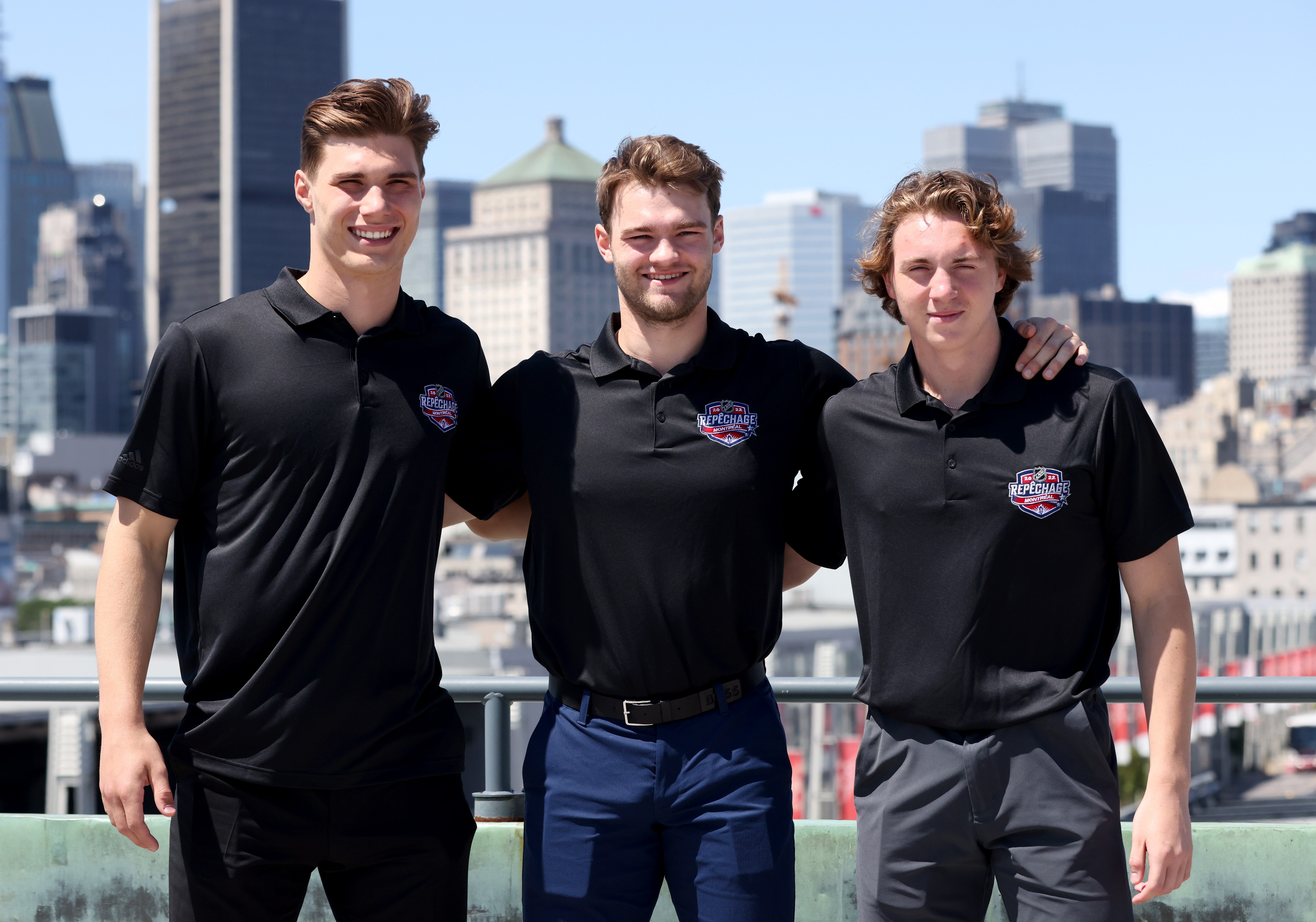 MONTREAL, QUEBEC - JULY 06: (L-R) NHL 2022 Top Prospects Juraj Slafkovsky, Shane Wright, Logan Cooley pose together at at Belvedere Hall in the Montreal Science Centre on July 06, 2022 in Montreal, Quebec. (Photo by Dave Sandford/NHLI via Getty Images) MONTREAL, QUEBEC - JULY 06: (L-R) NHL 2022 Top Prospects Juraj Slafkovsky, Shane Wright, Logan Cooley pose together at at Belvedere Hall in the Montreal Science Centre on July 06, 2022 in Montreal, Quebec. (Photo by Dave Sandford/NHLI via Getty Images)
