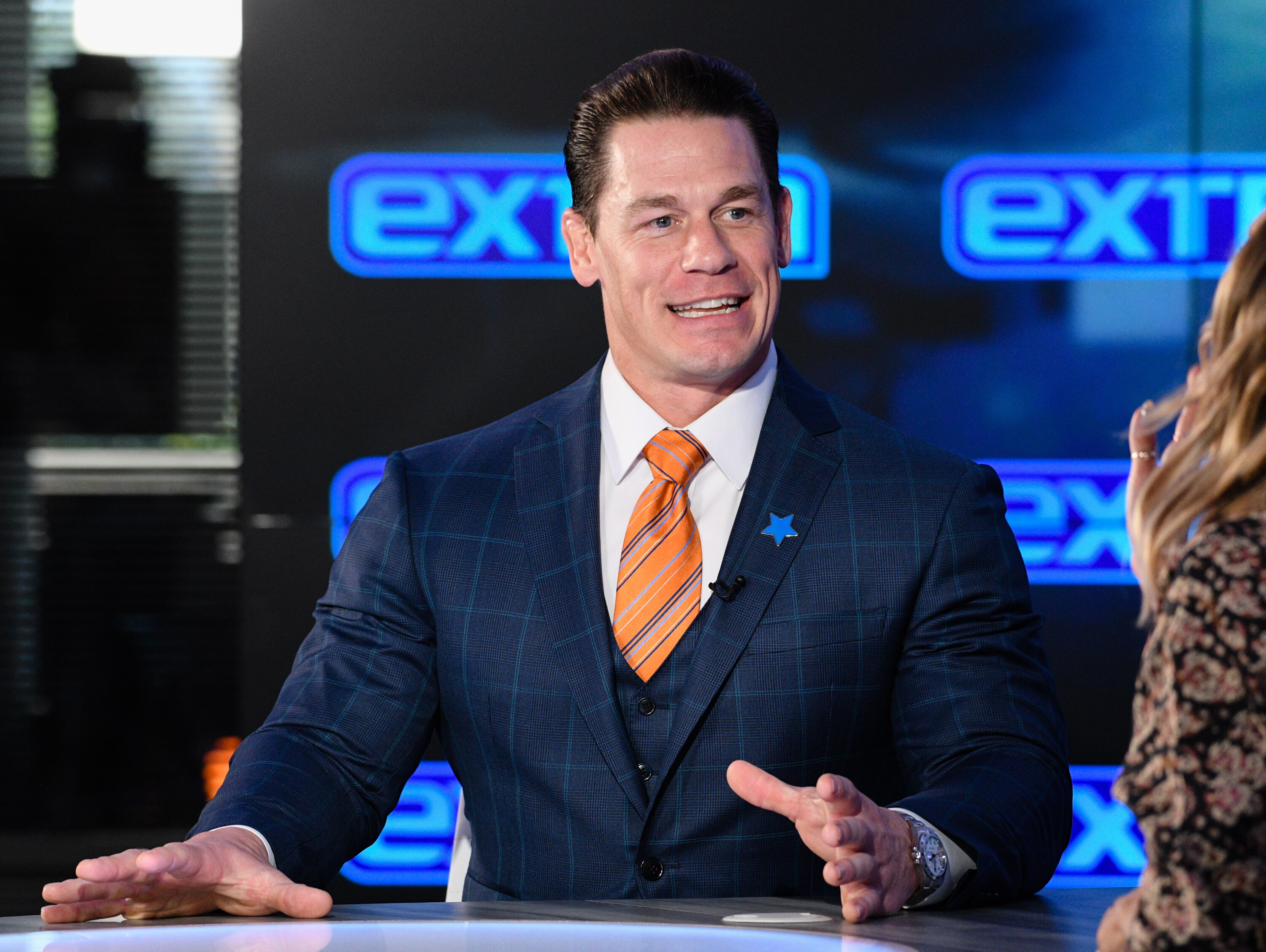 BURBANK, CALIFORNIA - JANUARY 15: John Cena visits "Extra" at Burbank Studios on January 15, 2020 in Burbank, California. (Photo by Noel Vasquez/Getty Images)
