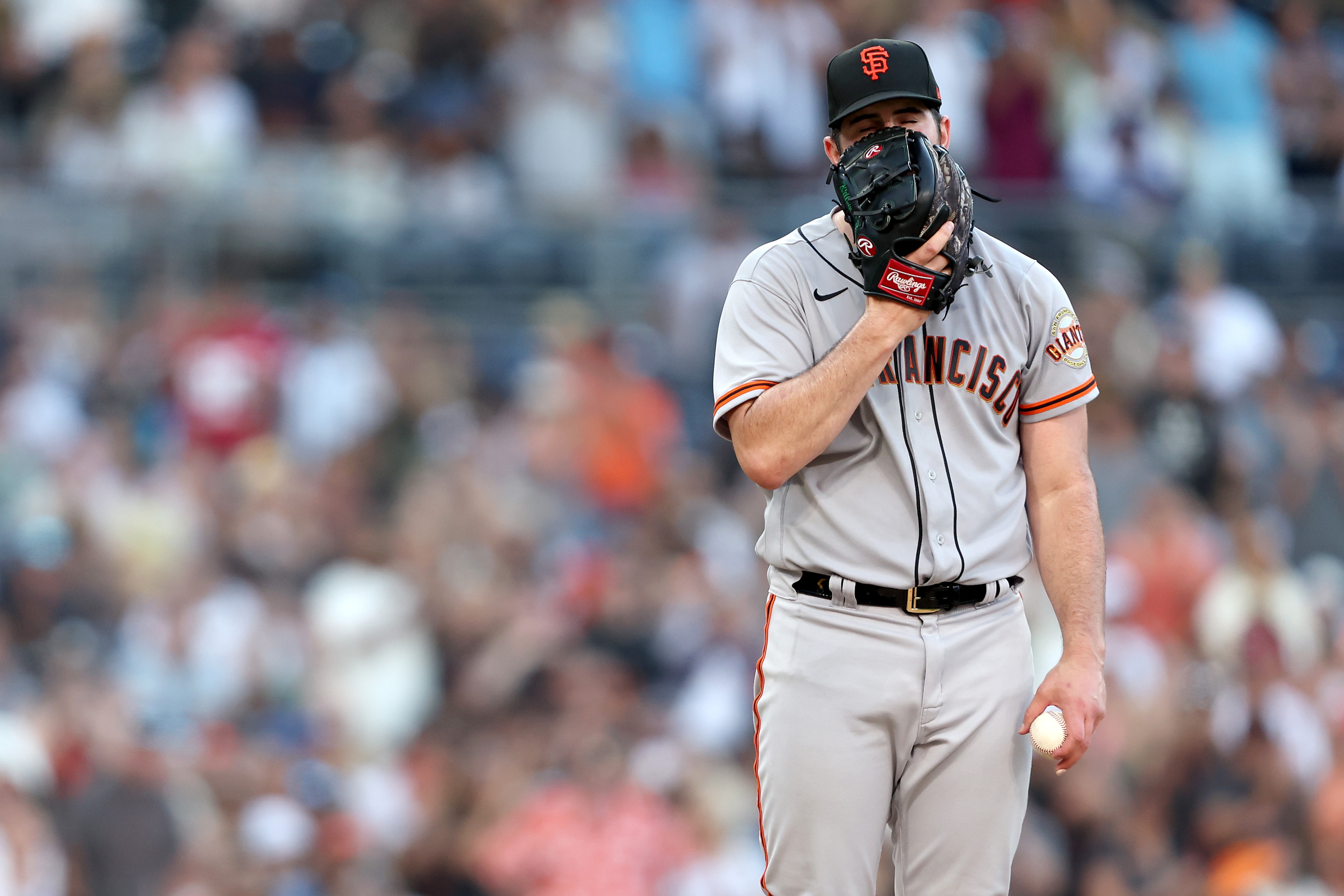 SAN DIEGO, CALIFORNIA - JULY 09:  Carlos Rodon #16 of the San Francisco Giants looks on during the ninth inning against the San Diego Padres in a game at PETCO Park on July 09, 2022 in San Diego, California. (Photo by Sean M. Haffey/Getty Images)