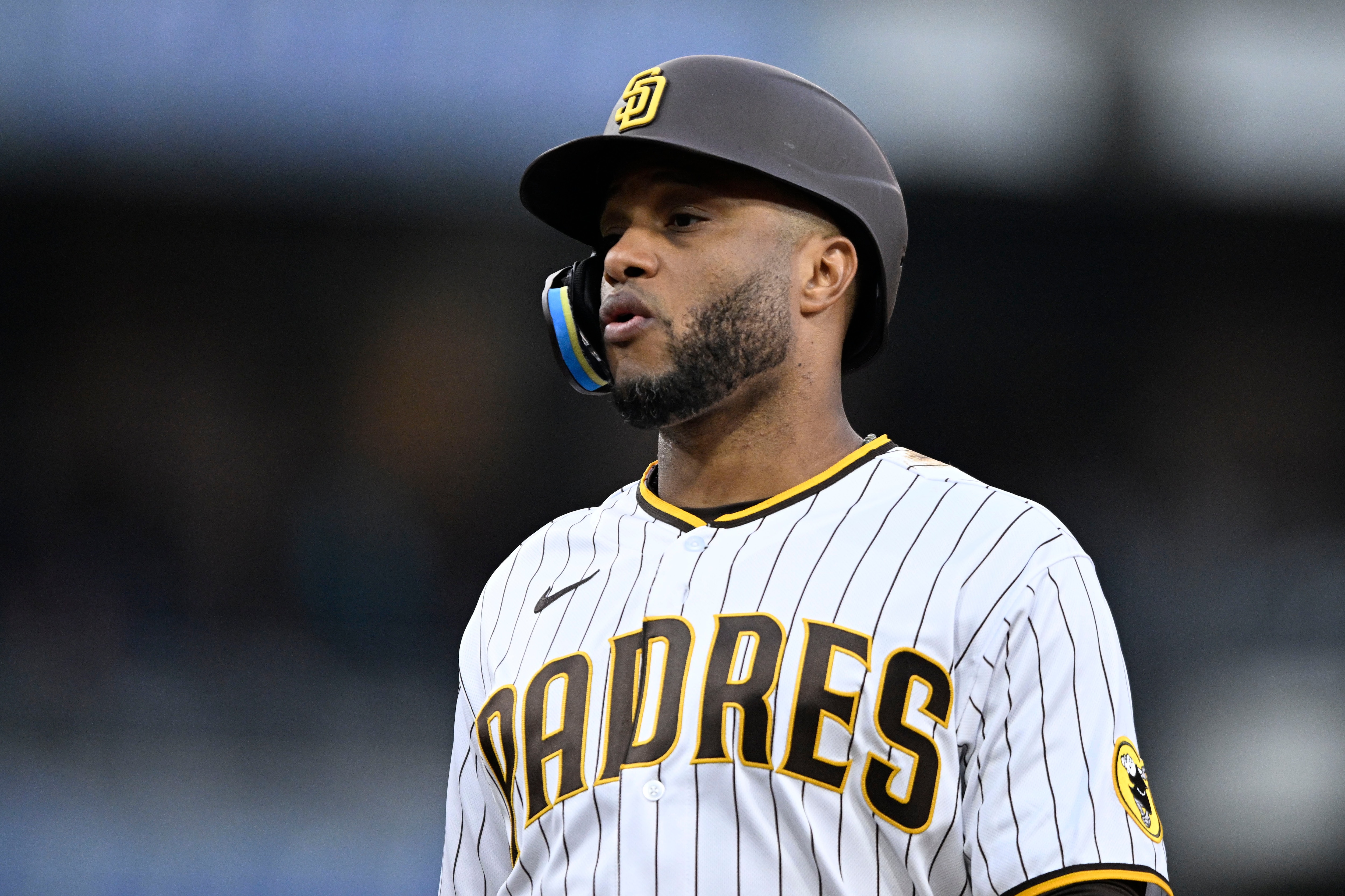 SAN DIEGO, CA - MAY 24: Robinson Cano #24 of the San Diego Padres plays during a baseball game against the Milwaukee Brewers on May 24, 2022 at Petco Park in San Diego, California. (Photo by Denis Poroy/Getty Images)