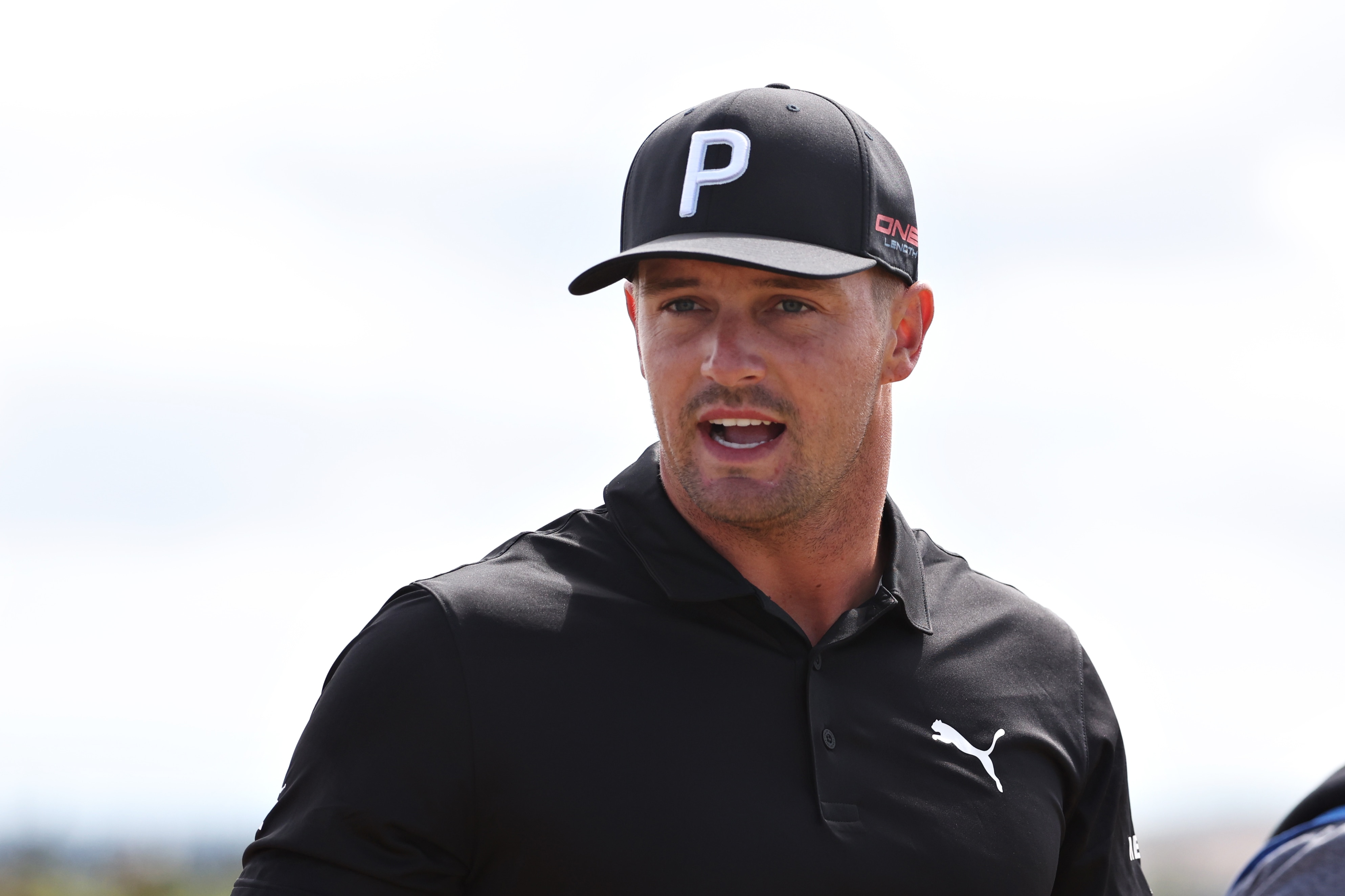 ST ANDREWS, SCOTLAND - JULY 12: Bryson Dechambeau of The United States looks on during a practice round prior to The 150th Open at St Andrews Old Course on July 12, 2022 in St Andrews, Scotland. (Photo by Warren Little/Getty Images)