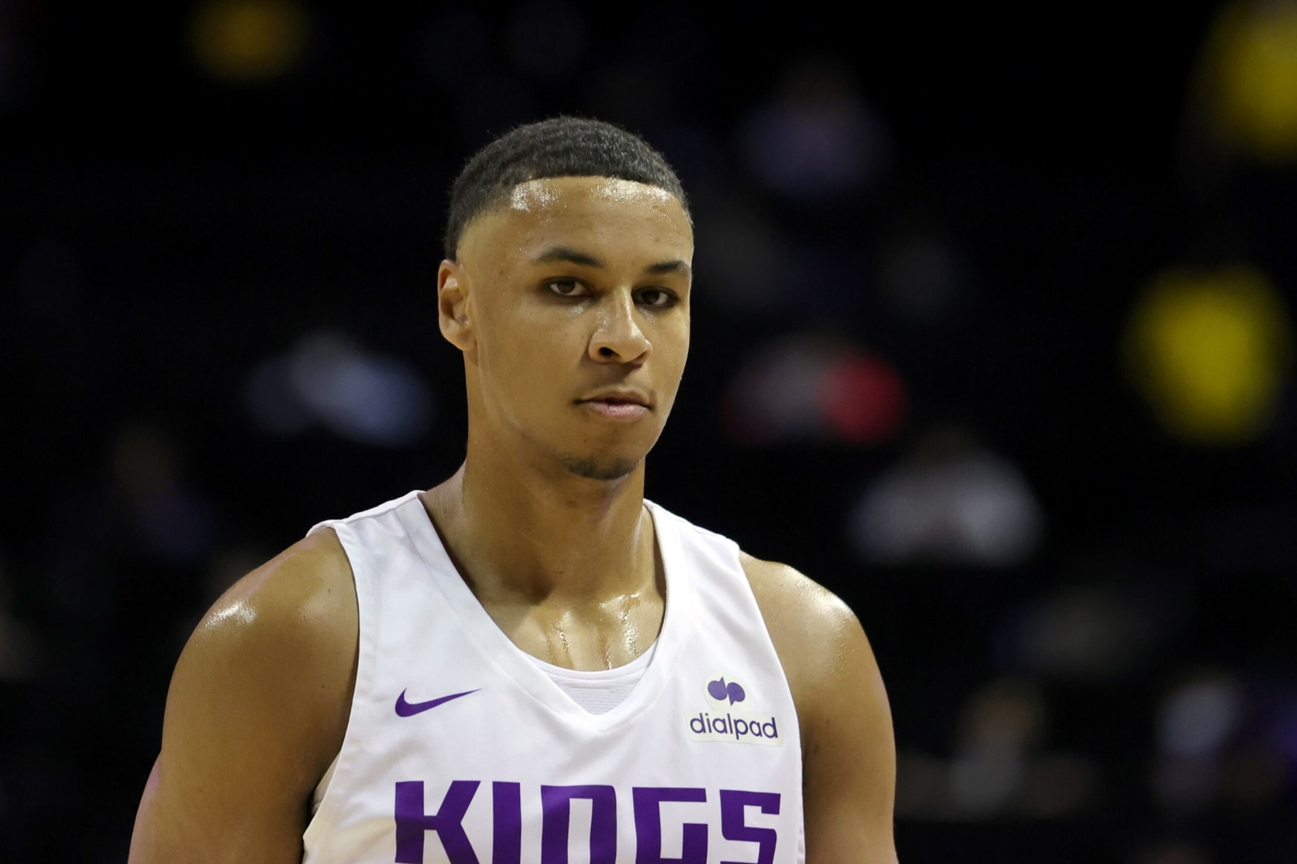LAS VEGAS, NEVADA - JULY 09: Keegan Murray #13 of the Sacramento Kings walks on the court during a game against the Orlando Magic during the 2022 NBA Summer League at the Thomas & Mack Center on July 09, 2022 in Las Vegas, Nevada. NOTE TO USER: User expressly acknowledges and agrees that, by downloading and or using this photograph, User is consenting to the terms and conditions of the Getty Images License Agreement. (Photo by Ethan Miller/Getty Images)