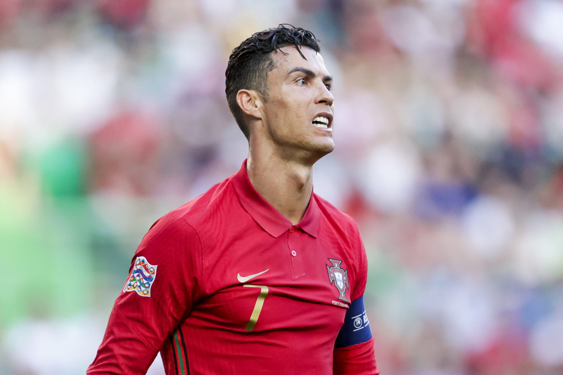 , PORTUGAL - JUNE 9: Cristiano Ronaldo of Portugal during the  UEFA Nations league match between Portugal  v Czech Republic at the Estadio Jose Alvalade on June 9, 2022 (Photo by David S. Bustamante/Soccrates/Getty Images)