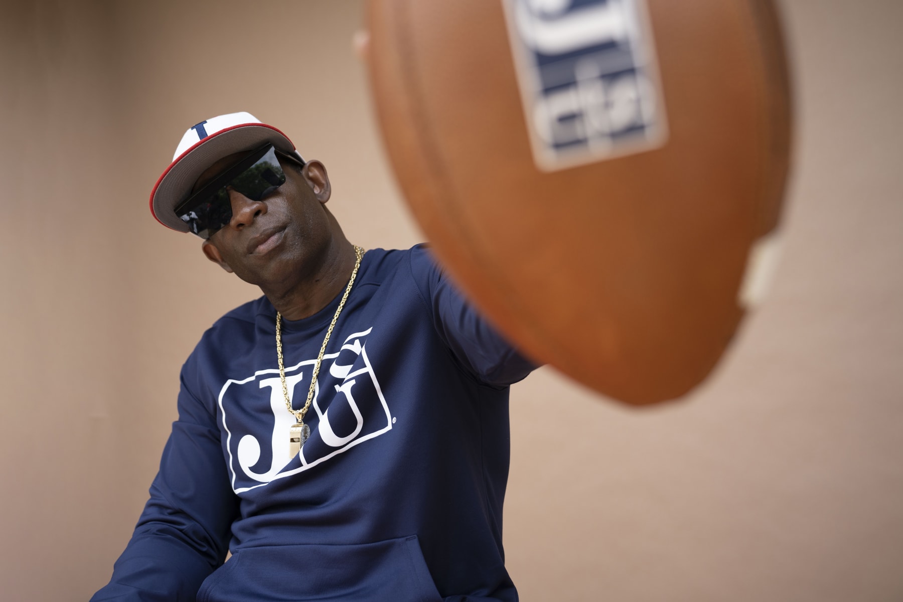 Football: Portrait of Jackson State University head football coach Deion Sanders during a photo shoot at Natural Light Studio Dallas.
Dallas, TX 5/9/2022
CREDIT: Marcus Smith (Photo by Marcus Smith/Sports Illustrated via Getty Images)
(Set Number: X164055 TK1)
