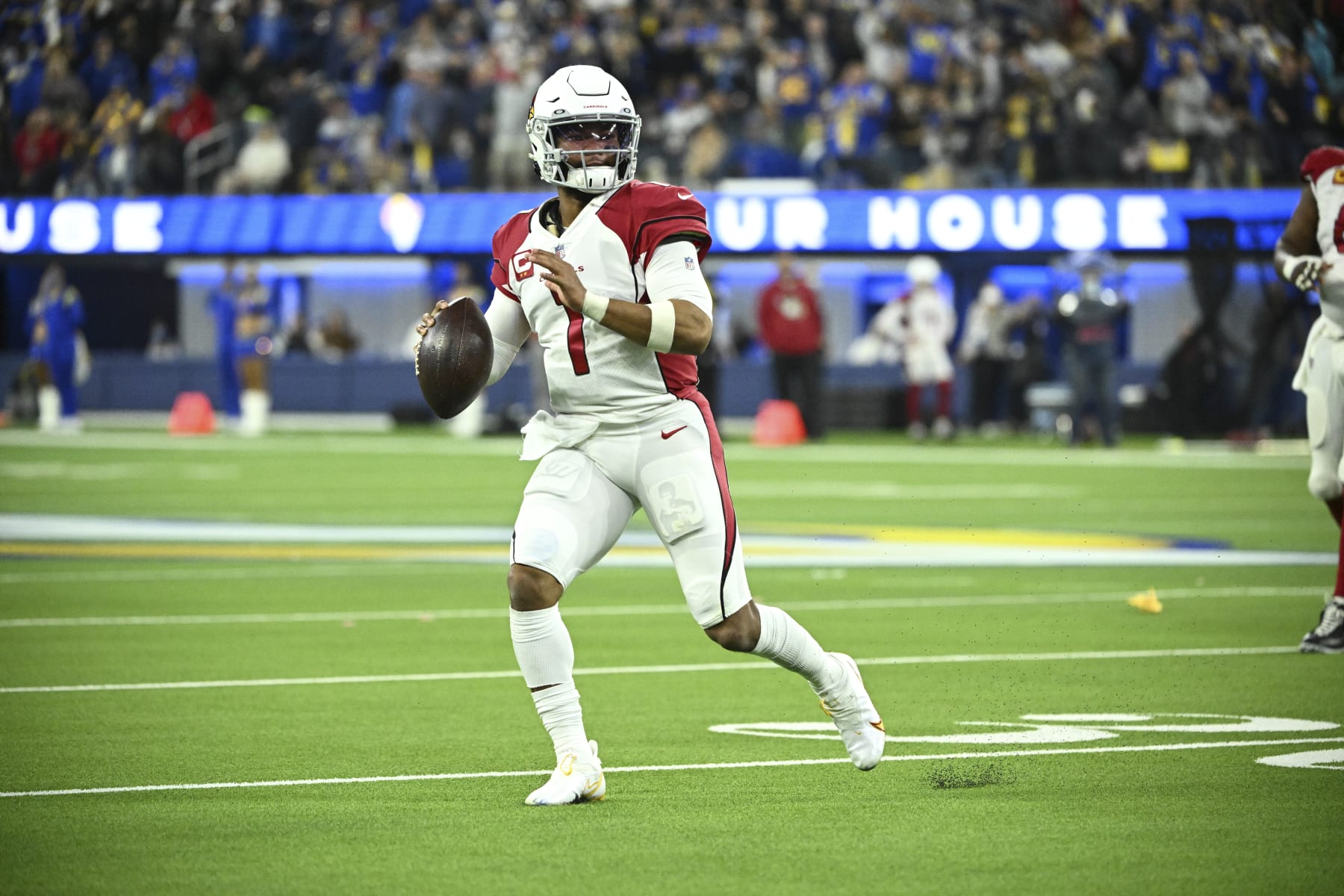 Football: NFL Playoffs:  Arizona Cardinals QB Kyler Murray (1) in action vs Los Angeles Rams at SoFi Stadium. Inglewood, CA 1/17/2022 CREDIT: Kohjiro Kinno (Photo by Kohjiro Kinno/Sports Illustrated via Getty Images) (Set Number: X163910 TK1)