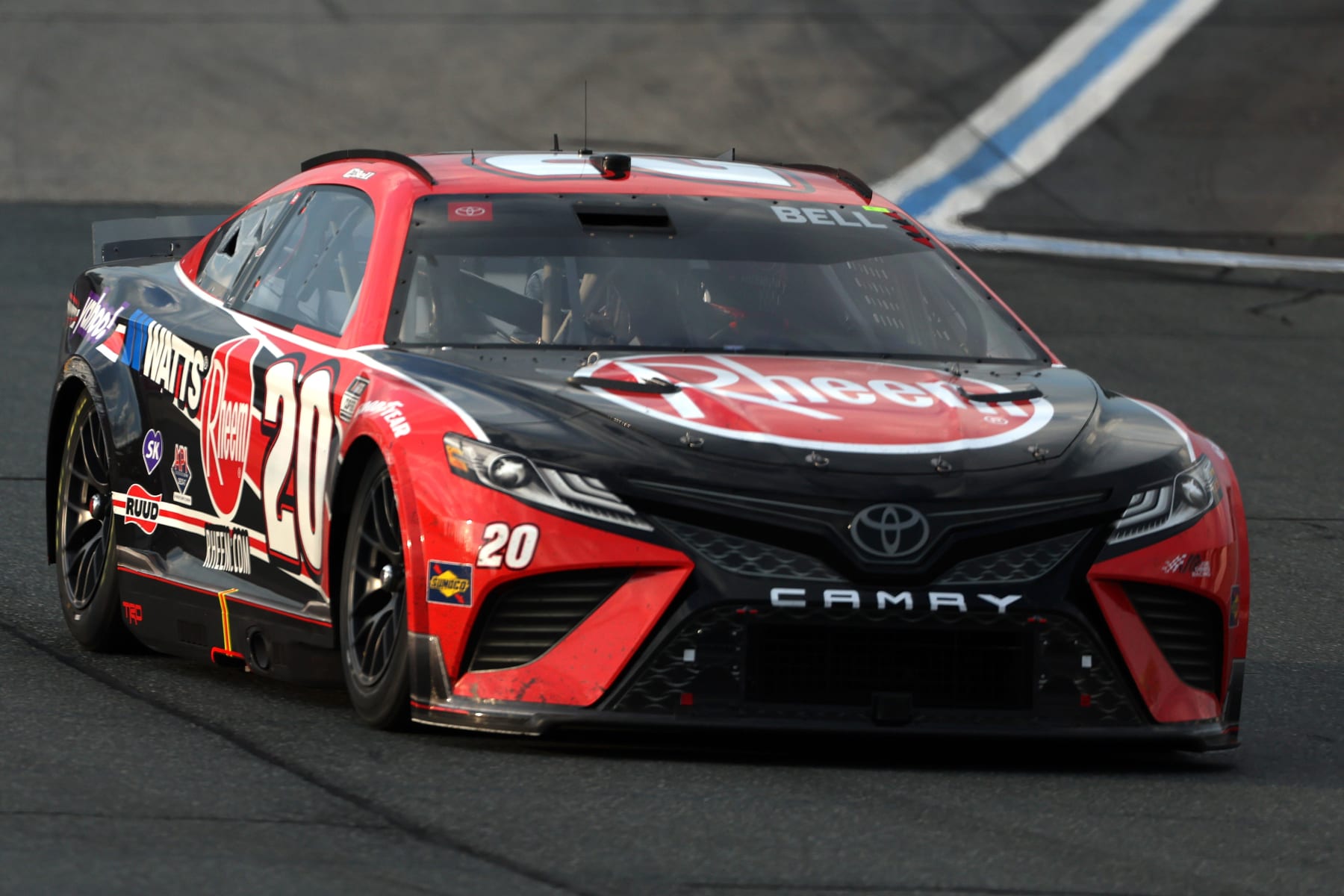 LOUDON, NEW HAMPSHIRE - JULY 17: Christopher Bell, driver of the #20 Rheem/WATTS Toyota, drives during the NASCAR Cup Series Ambetter 301 at New Hampshire Motor Speedway on July 17, 2022 in Loudon, New Hampshire. (Photo by James Gilbert/Getty Images)