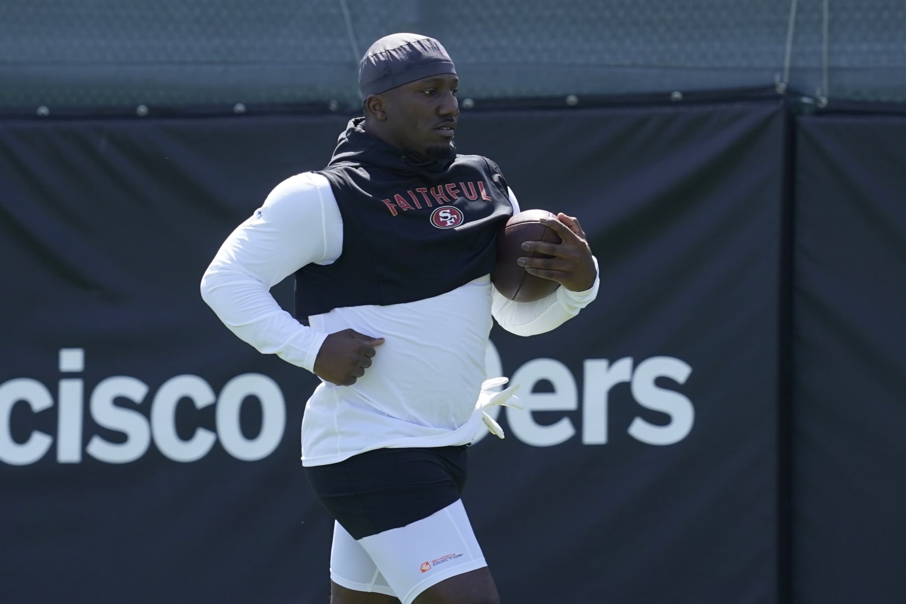 San Francisco 49ers wide receiver Deebo Samuel at the NFL football team's practice facility in Santa Clara, Calif., Tuesday, June 7, 2022. (AP Photo/Jeff Chiu)