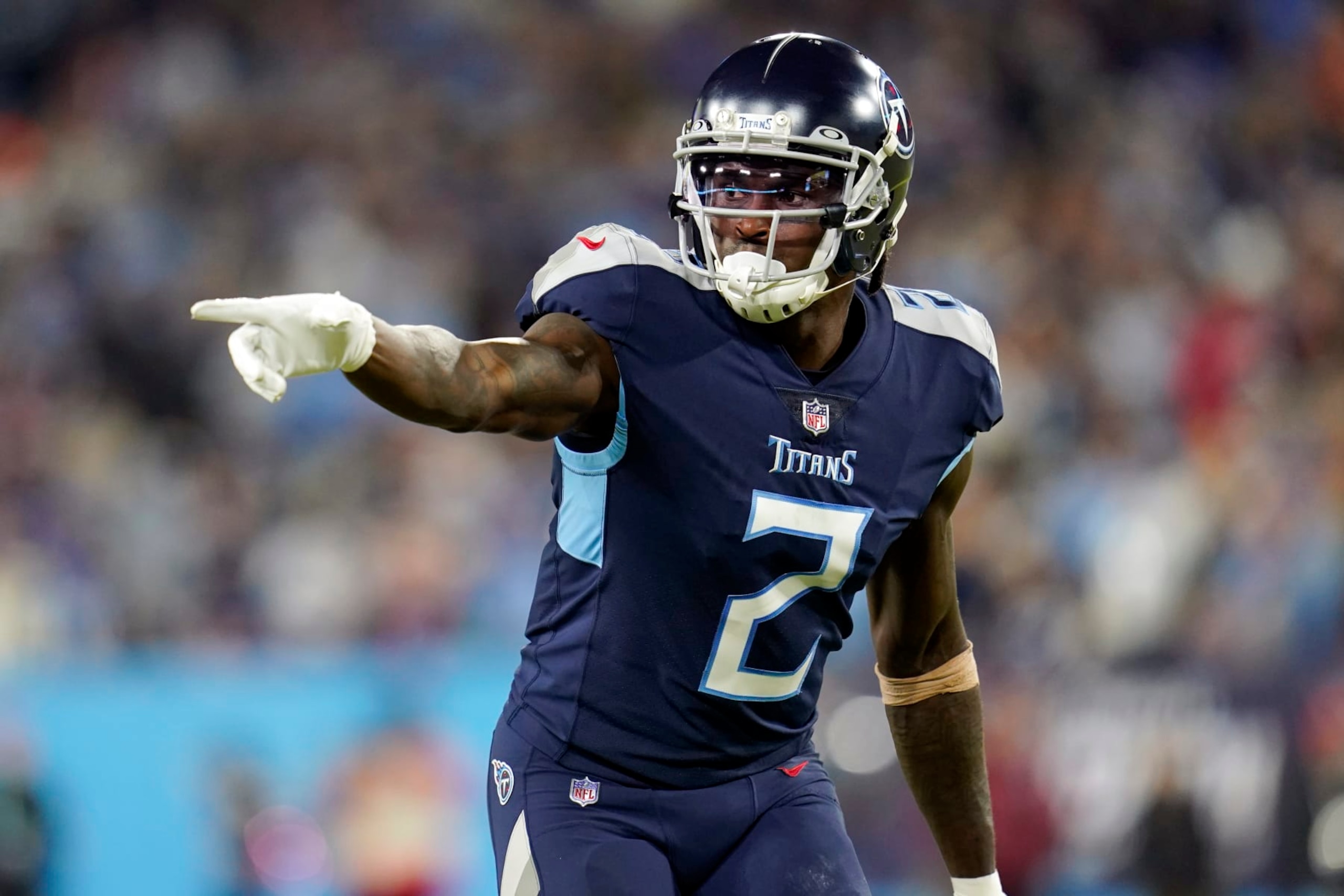 FILE - Tennessee Titans wide receiver Julio Jones (2) lines up for the snap during a Monday Night NFL football game against the Buffalo Bills on Oct. 18, 2021, in Nashville, Tenn. Jones has been activated from injured reserve, clearing the way for him to play Sunday against the Jacksonville Jaguars. (AP Photo/Matt Patterson, File)