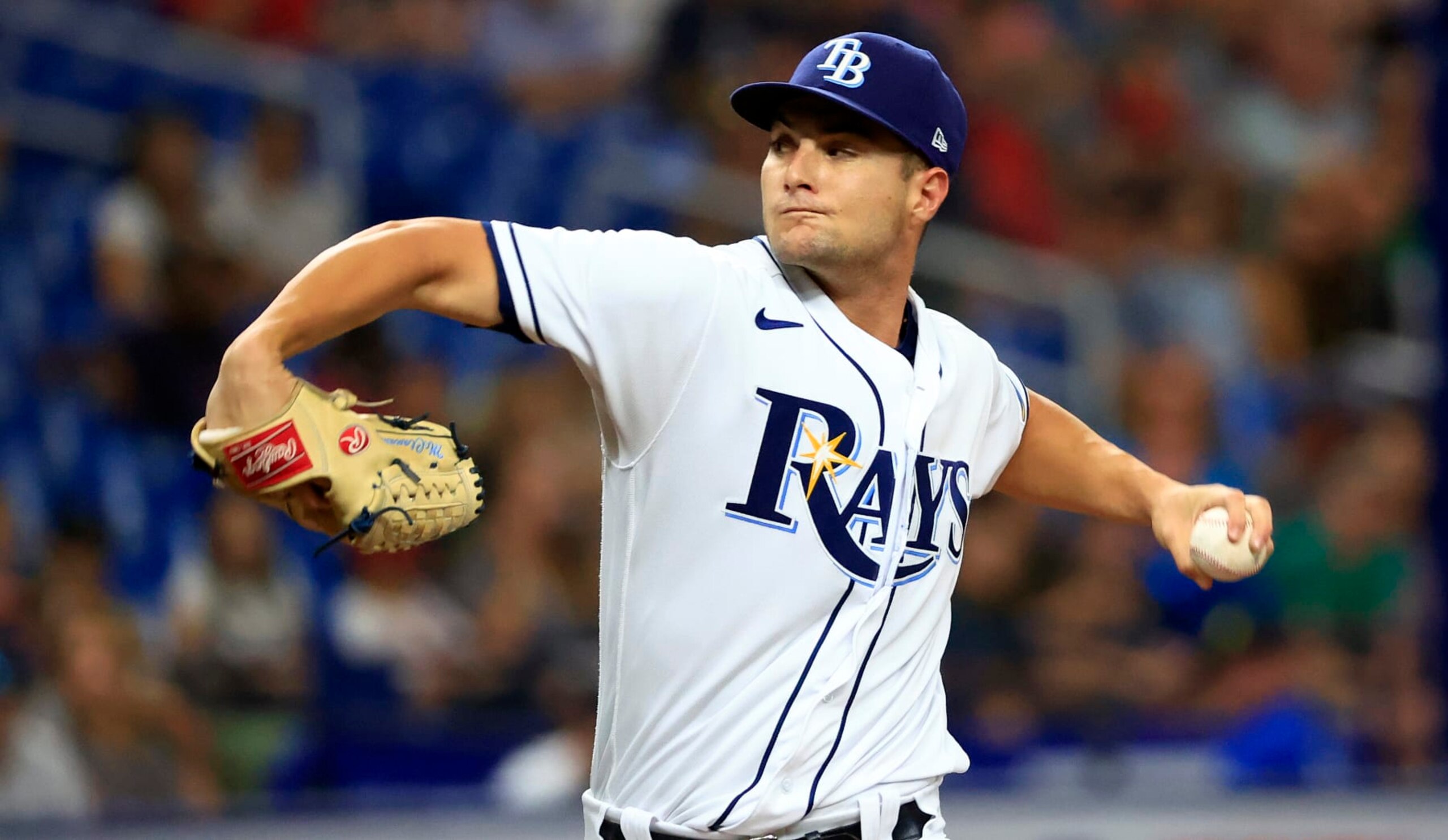 ST PETERSBURG, FLORIDA - JULY 12: Shane McClanahan #18 of the Tampa Bay Rays pitches during a game against the Boston Red Sox at Tropicana Field on July 12, 2022 in St Petersburg, Florida. (Photo by Mike Ehrmann/Getty Images)