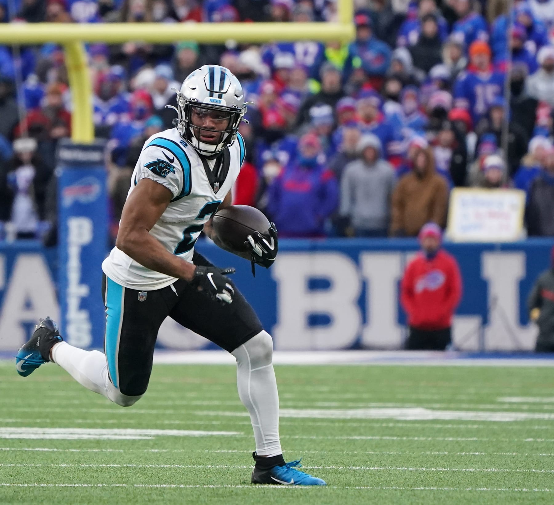 ORCHARD PARK, NEW YORK - DECEMBER 19: D.J. Moore #2 of the Carolina Panthers during the game against the Buffalo Bills at Highmark Stadium on December 19, 2021 in Orchard Park, New York. (Photo by Kevin Hoffman/Getty Images)
