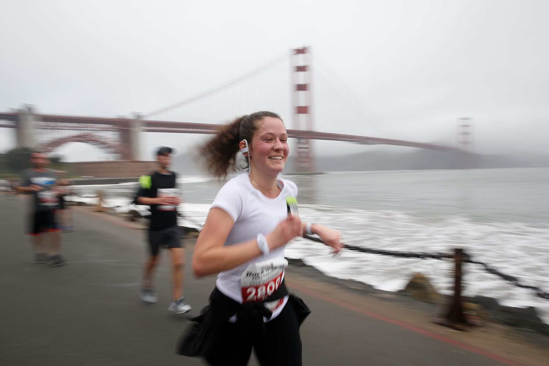 SAN FRANCISCO, CA - APRIL 07: Runners race along the waterfront during the United Airlines Rock 'N' Roll Half Marathon San Francisco on April 7, 2019 in San Francisco, California. (Photo by Lachlan Cunningham/Getty Images for Rock 'N' Roll Marathon)