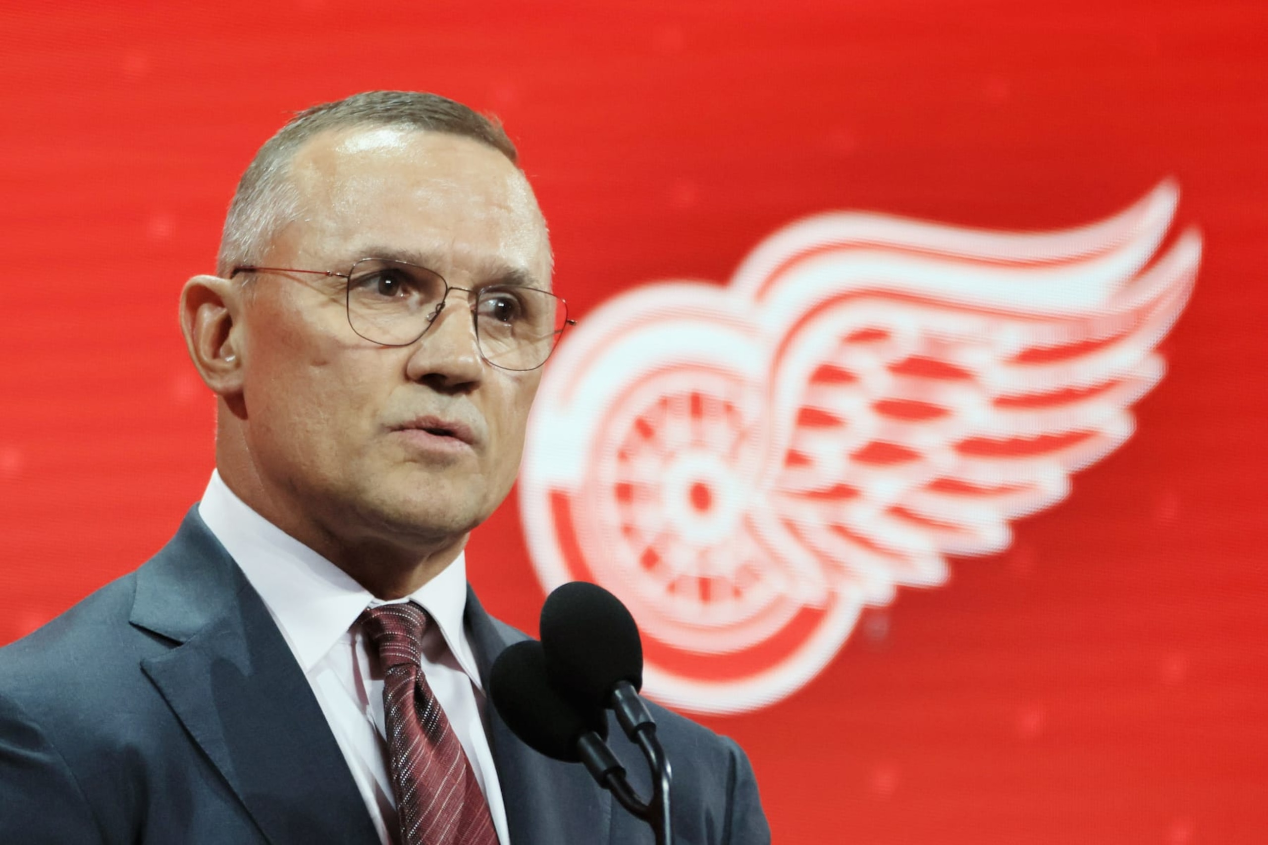MONTREAL, QUEBEC - JULY 07: Steve Yzerman of the Detroit Red Wings attends the 2022 NHL Draft at the Bell Centre on July 07, 2022 in Montreal, Quebec, Canada. (Photo by Bruce Bennett/Getty Images) MONTREAL, QUEBEC - JULY 07: Steve Yzerman of the Detroit Red Wings attends the 2022 NHL Draft at the Bell Centre on July 07, 2022 in Montreal, Quebec, Canada. (Photo by Bruce Bennett/Getty Images)