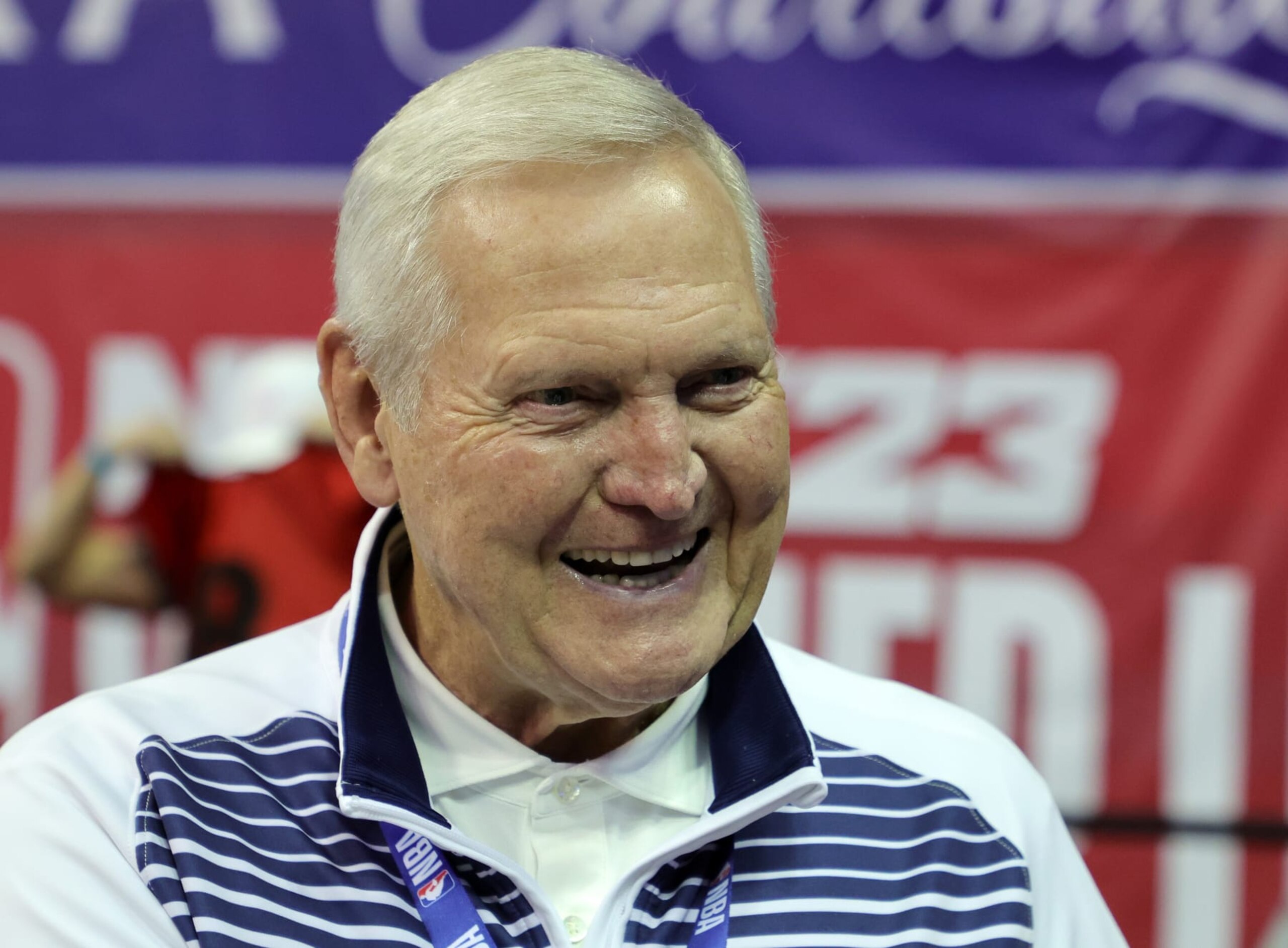 LAS VEGAS, NEVADA - JULY 07: LA Clippers executive board member Jerry West attends a game between the Orlando Magic and the Houston Rockets during the 2022 NBA Summer League at the Thomas & Mack Center on July 07, 2022 in Las Vegas, Nevada. NOTE TO USER: User expressly acknowledges and agrees that, by downloading and or using this photograph, User is consenting to the terms and conditions of the Getty Images License Agreement. (Photo by Ethan Miller/Getty Images)