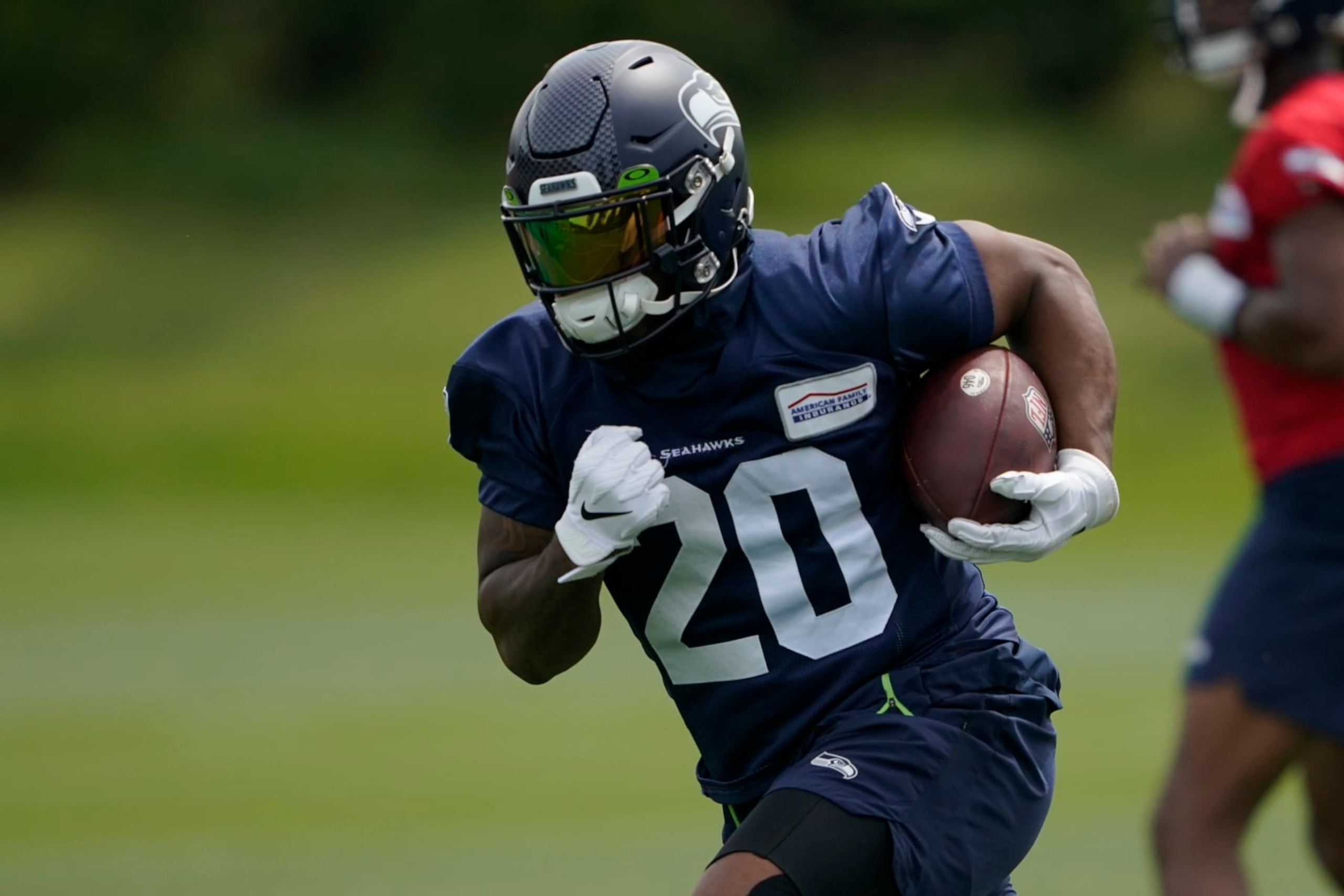 Seattle Seahawks running back Rashaad Penny runs a drill during NFL football practice Wednesday, June 8, 2022, in Renton, Wash. (AP Photo/Ted S. Warren) Seattle Seahawks running back Rashaad Penny runs a drill during NFL football practice Wednesday, June 8, 2022, in Renton, Wash. (AP Photo/Ted S. Warren)