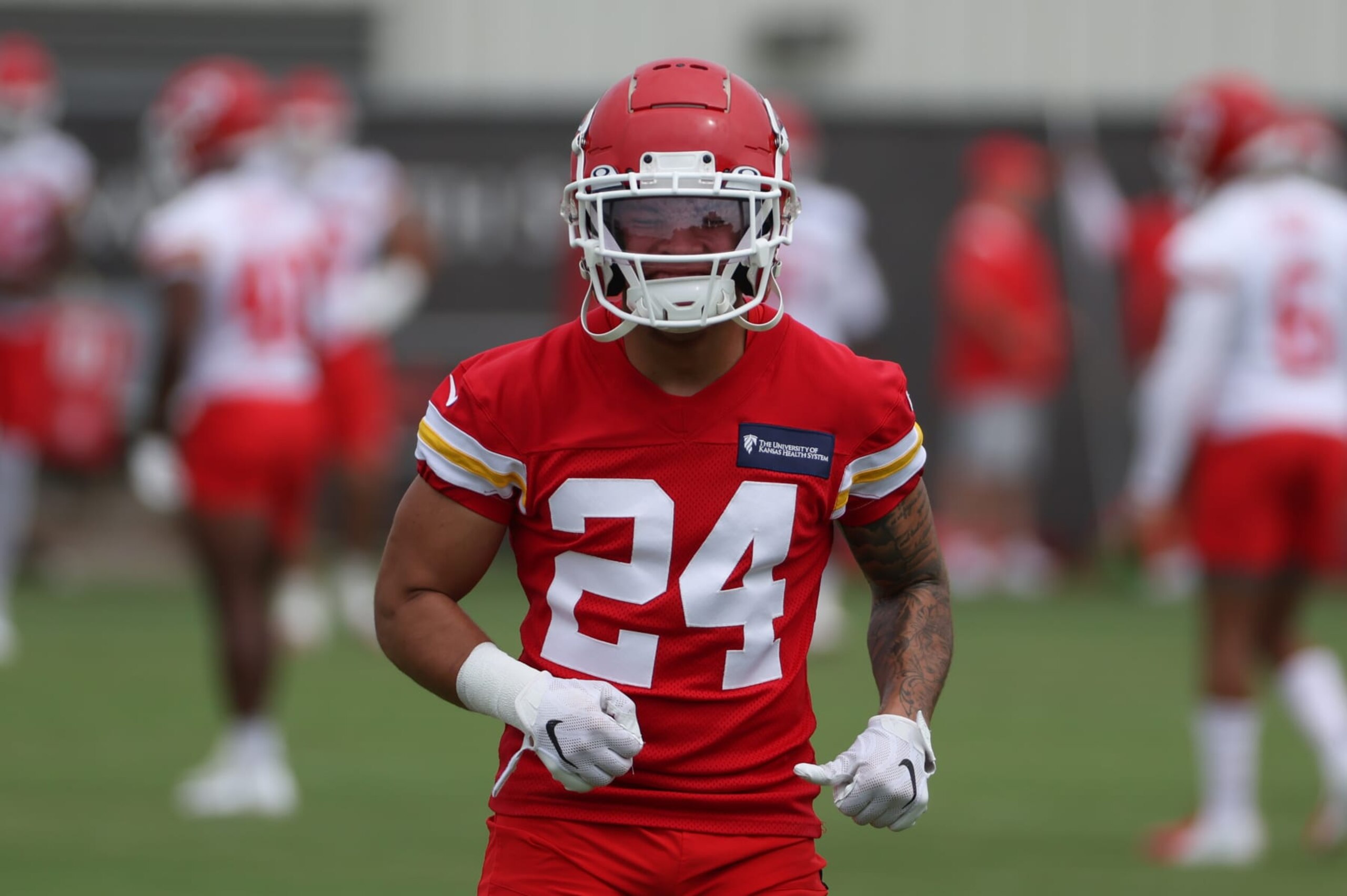 KANSAS CITY, MO - JUNE 15: Kansas City Chiefs running back Skyy Moore (24) during minicamp on June 15, 2022 at the Chiefs Training Facility in Kansas City, MO. (Photo by Scott Winters/Icon Sportswire via Getty Images) KANSAS CITY, MO - JUNE 15: Kansas City Chiefs running back Skyy Moore (24) during minicamp on June 15, 2022 at the Chiefs Training Facility in Kansas City, MO. (Photo by Scott Winters/Icon Sportswire via Getty Images)