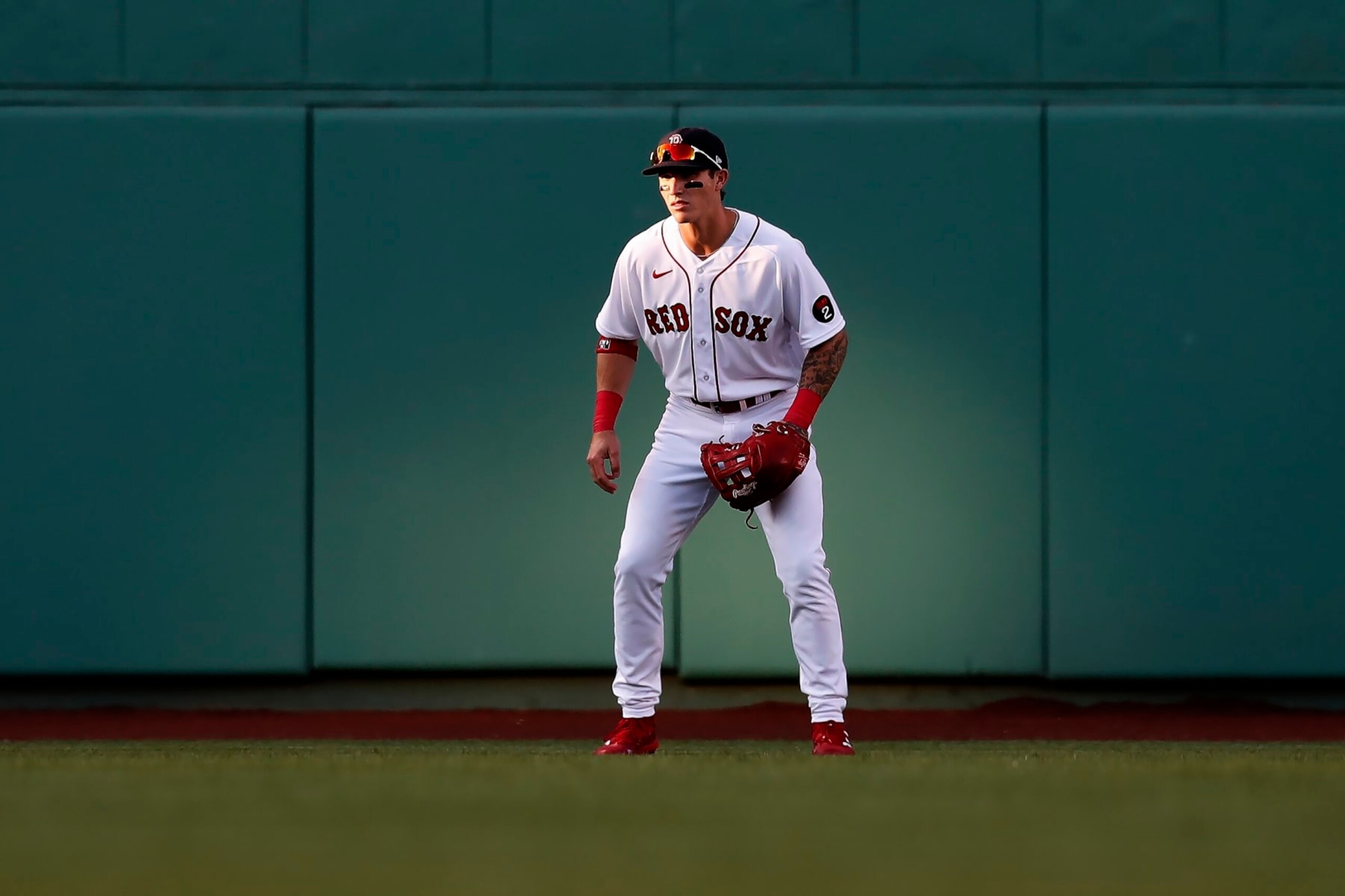 Boston Red Sox's Jarren Duran plays against the New York Yankees during the first inning of a baseball game, Saturday, July 9, 2022, in Boston. (AP Photo/Michael Dwyer) Boston Red Sox's Jarren Duran plays against the New York Yankees during the first inning of a baseball game, Saturday, July 9, 2022, in Boston. (AP Photo/Michael Dwyer)