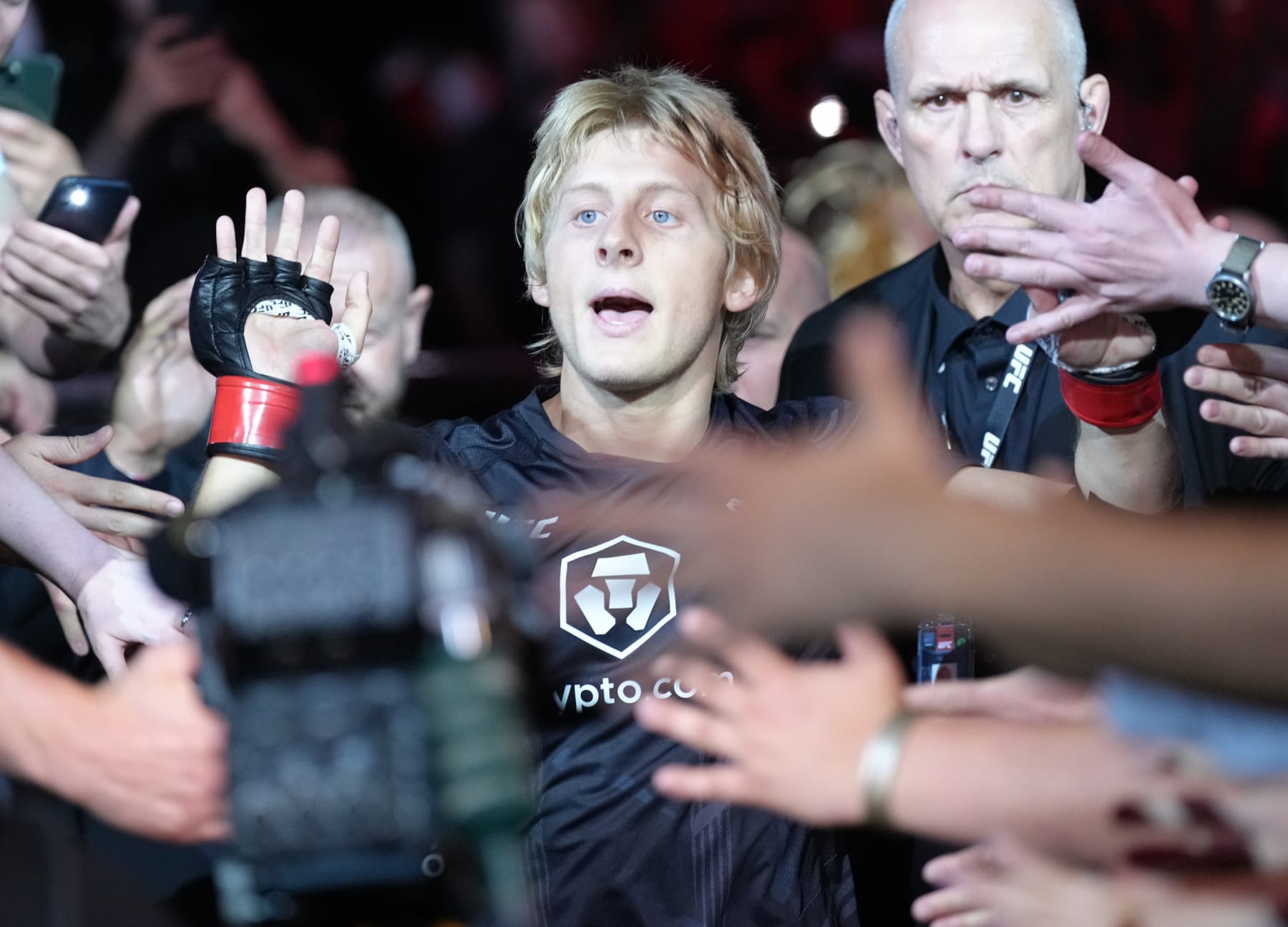LONDON, ENGLAND - JULY 23: Paddy Pimblett of England prepares to fight Jordan Leavitt in a lightweight fight during the UFC Fight Night event at O2 Arena on July 23, 2022 in London, England. (Photo by Jeff Bottari/Zuffa LLC)