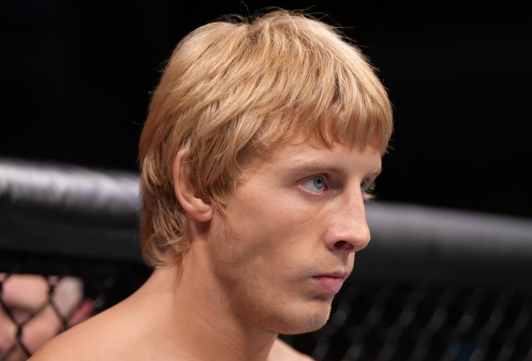 LONDON, ENGLAND - JULY 23: Paddy Pimblett of England prepares to fight Jordan Leavitt in a lightweight fight during the UFC Fight Night event at O2 Arena on July 23, 2022 in London, England. (Photo by Jeff Bottari/Zuffa LLC)