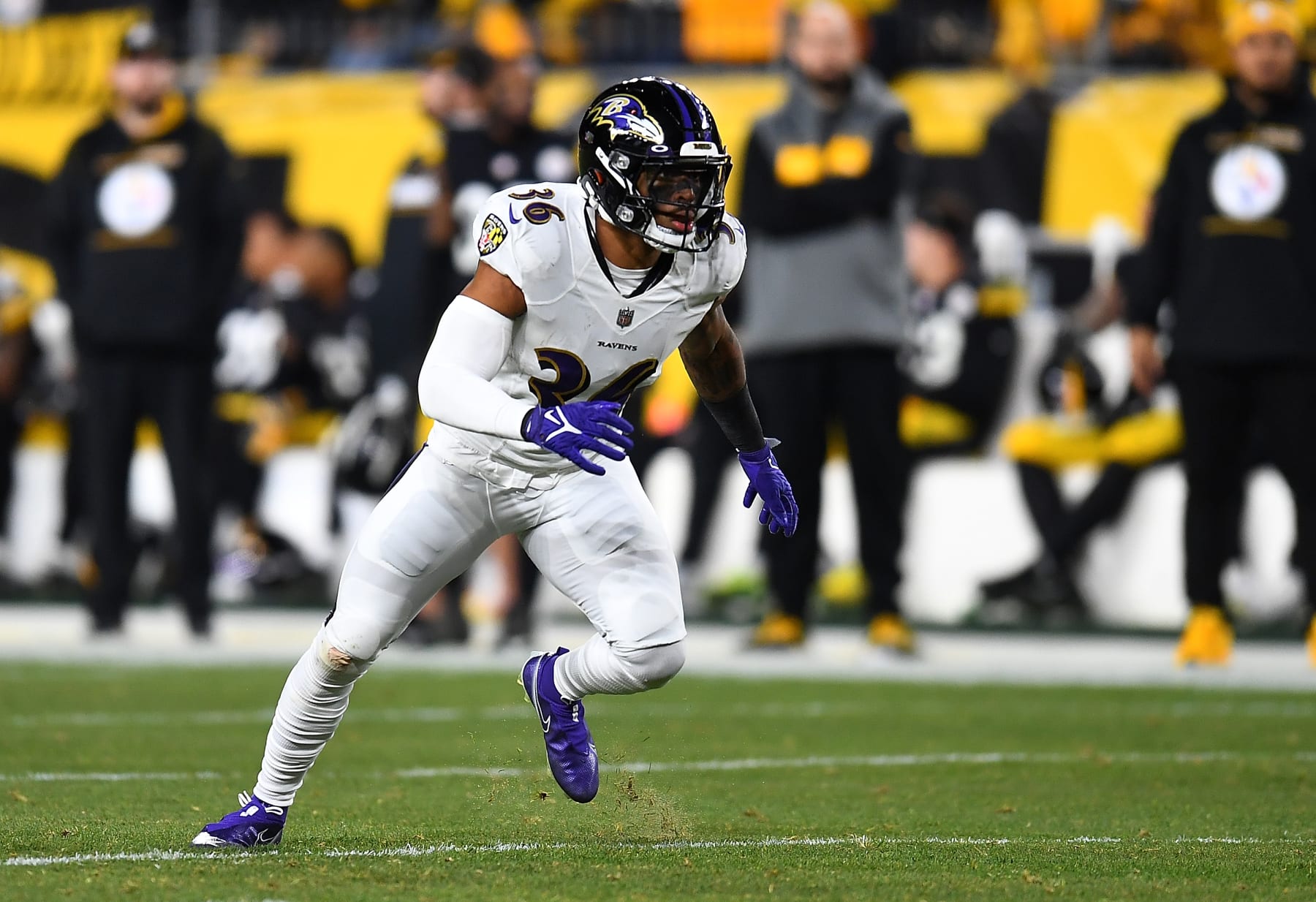 PITTSBURGH, PA - DECEMBER 05:  Chuck Clark #36 of the Baltimore Ravens in action during the game against the Pittsburgh Steelers at Heinz Field on December 5, 2021 in Pittsburgh, Pennsylvania. (Photo by Joe Sargent/Getty Images)