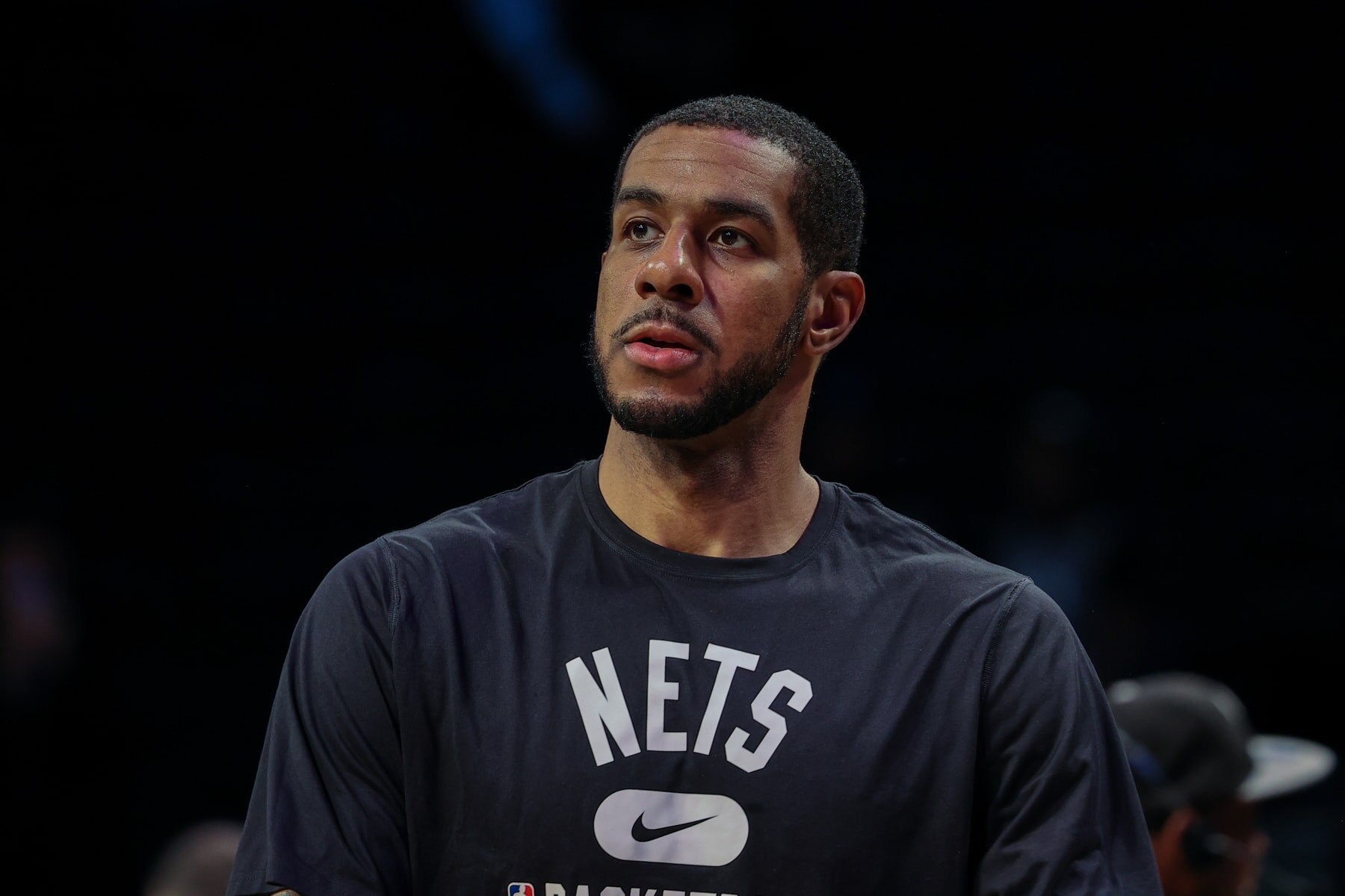 NEW YORK, NY - MARCH 27: LaMarcus Aldridge of Brooklyn Nets warms up before the NBA match between Brooklyn Nets and Charlotte Hornets at the Barclays Center in Brooklyn of New York City, United States on March 27, 2022. (Photo by Tayfun Coskun/Anadolu Agency via Getty Images)