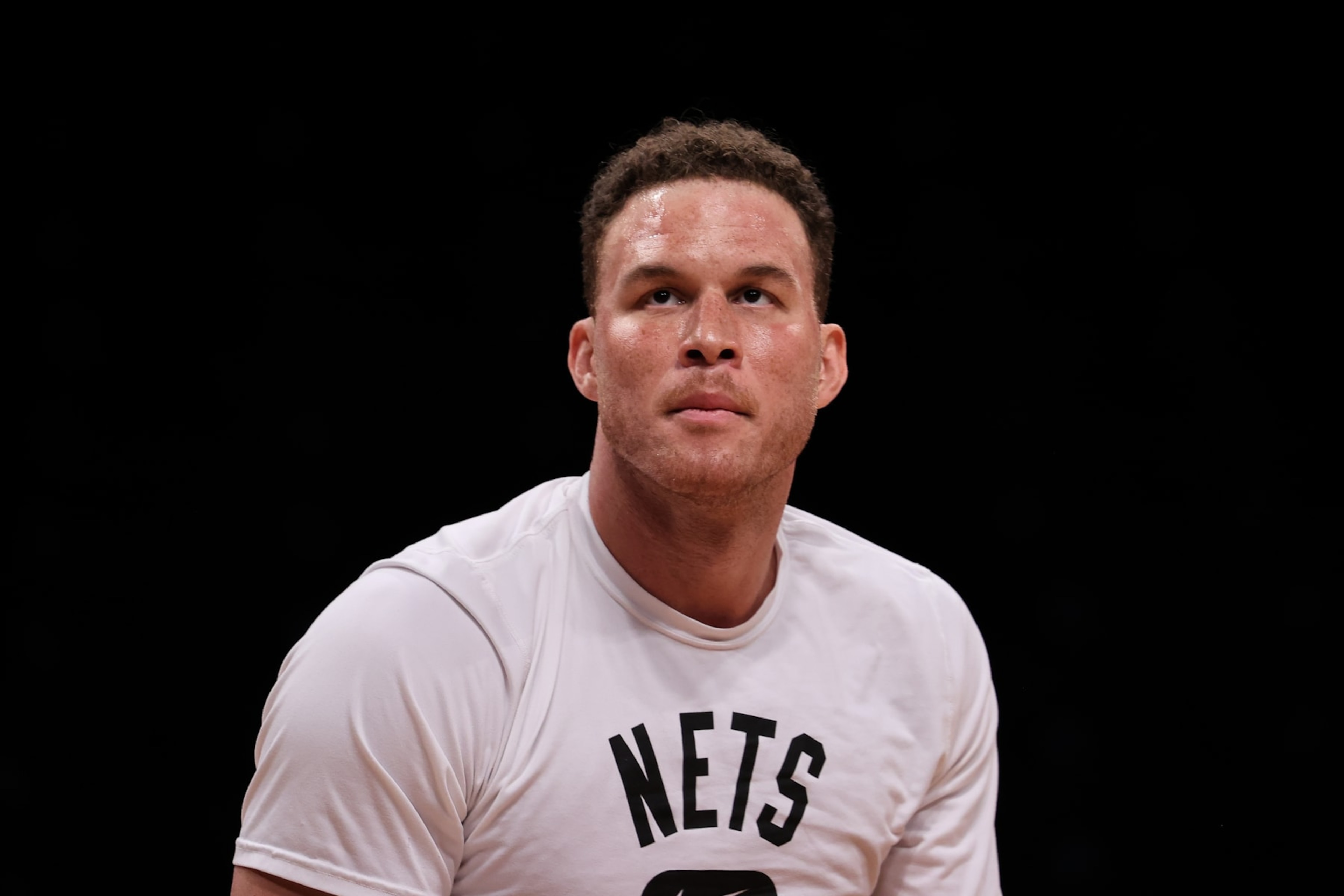 NEW YORK, NY - APRIL 8: Blake Griffin of Brooklyn Nets warms up before the NBA match between Brooklyn Nets and Cleveland Cavaliers at the Barclays Center in Brooklyn of New York City, United States on April 8, 2022. (Photo by Tayfun Coskun/Anadolu Agency via Getty Images) NEW YORK, NY - APRIL 8: Blake Griffin of Brooklyn Nets warms up before the NBA match between Brooklyn Nets and Cleveland Cavaliers at the Barclays Center in Brooklyn of New York City, United States on April 8, 2022. (Photo by Tayfun Coskun/Anadolu Agency via Getty Images)