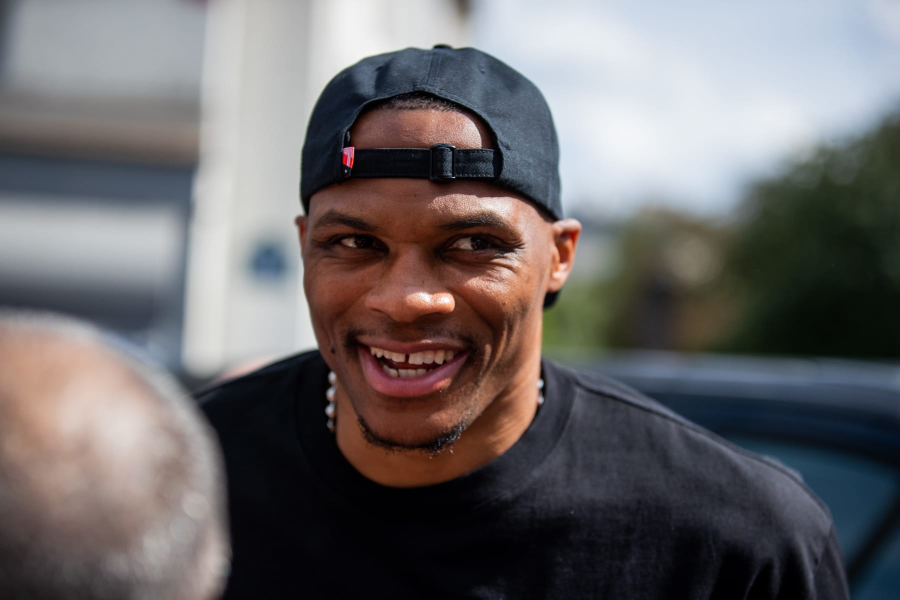PARIS, FRANCE - JUNE 23: Russell Westbrook is seen outside Amiri during Paris Fashion Week - Menswear Spring/Summer 2023 on June 23, 2022 in Paris, France. (Photo by Christian Vierig/Getty Images)