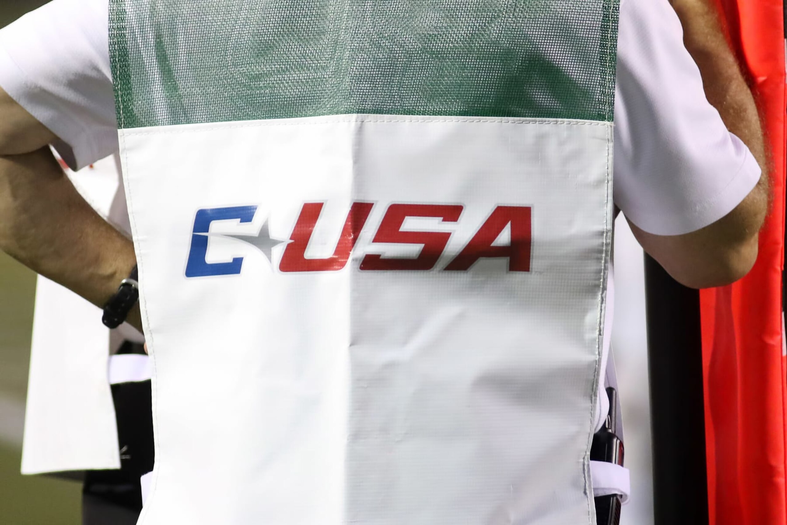 BIRMINGHAM, AL - AUGUST 30:   The Conference USA (C-USA) logo is on display during the game between the Savannah State Tigers and the UAB Blazers on August 30, 2018, at Legion Field in Birmingham, AL.  (Photo by Michael Wade/Icon Sportswire via Getty Images)