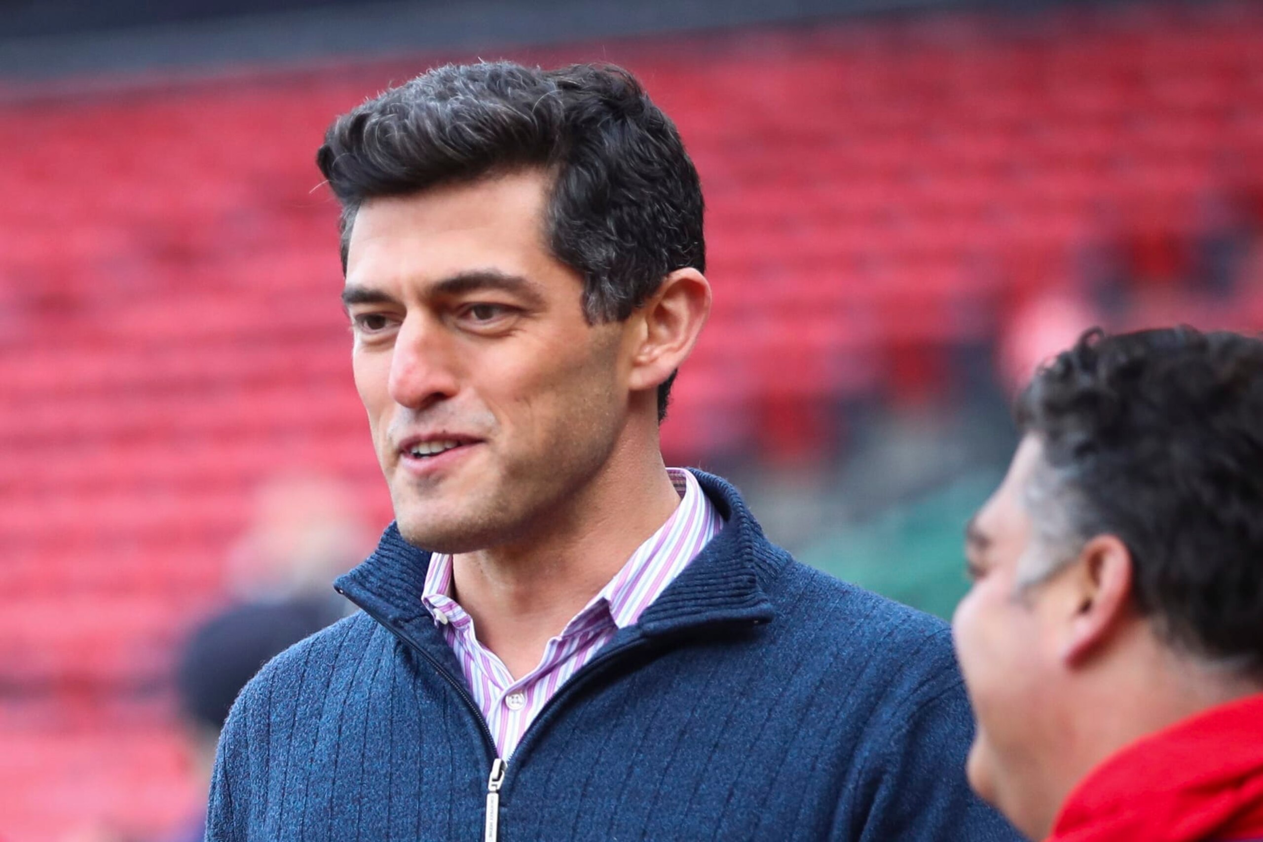 BOSTON, MA - MAY 03: Chaim Bloom, Chief Baseball Officer for the Boston Red Sox, looks on before a game against the Los Angeles Angels at Fenway Park on May 3, 2022 in Boston, Massachusetts.  (Photo by Adam Glanzman/Getty Images)