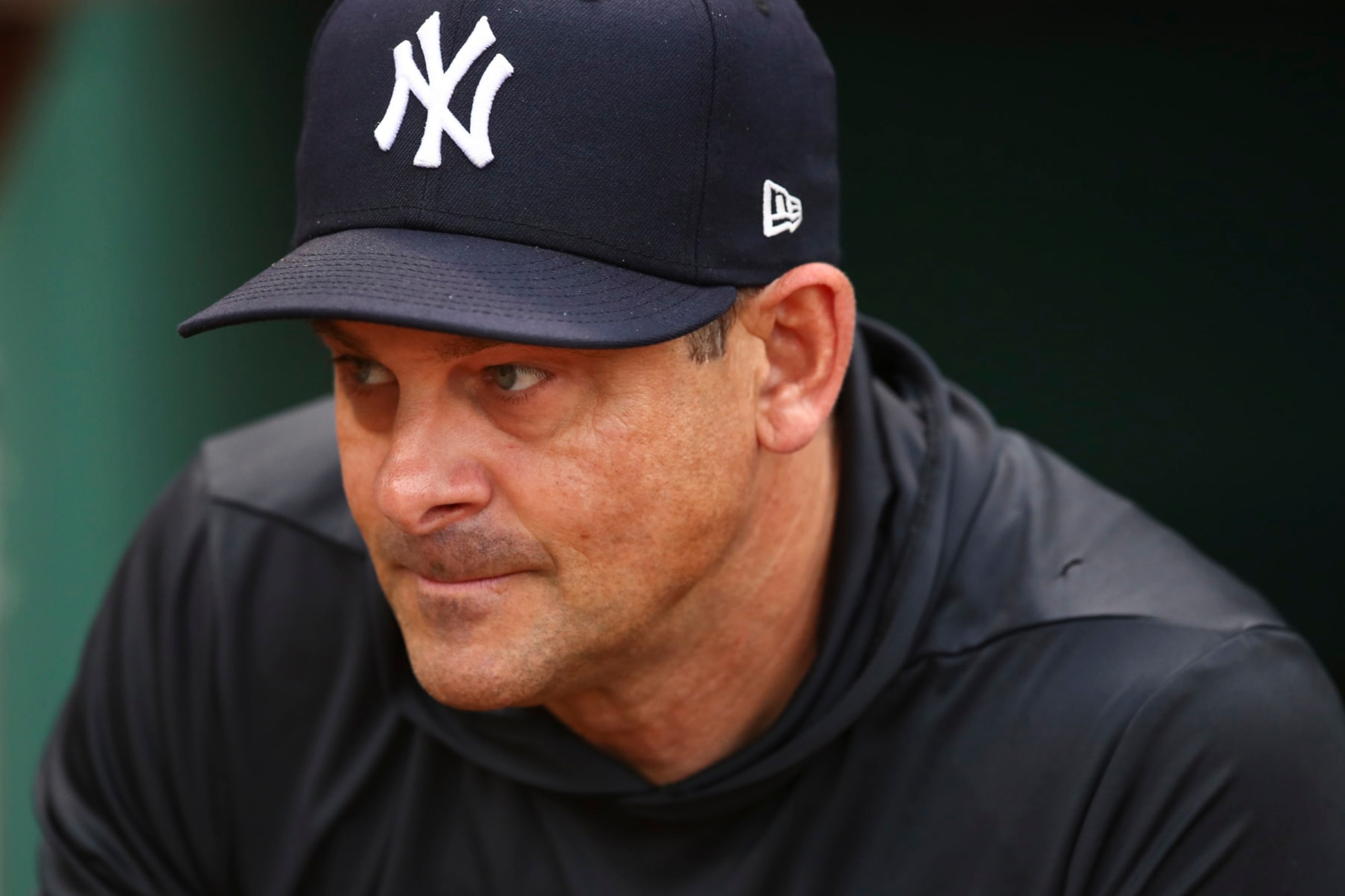 BOSTON, MA - JULY 08: New York Yankees manager Aaron Boone looks on before a game against the Boston Red Sox at Fenway Park on July 8, 2022 in Boston, Massachusetts. (Photo by Adam Glanzman/Getty Images) BOSTON, MA - JULY 08: New York Yankees manager Aaron Boone looks on before a game against the Boston Red Sox at Fenway Park on July 8, 2022 in Boston, Massachusetts. (Photo by Adam Glanzman/Getty Images)