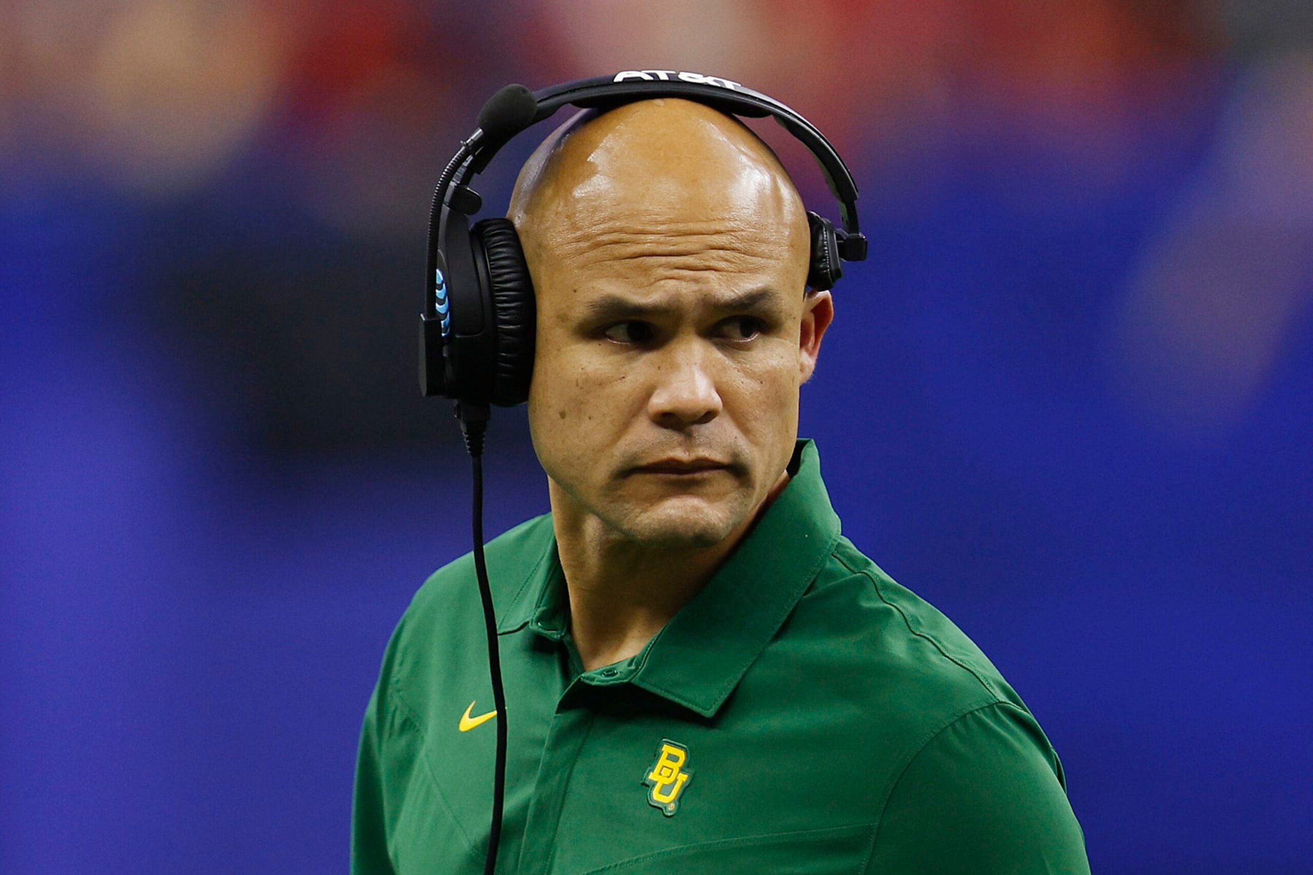 NEW ORLEANS, LOUISIANA - JANUARY 01: Head coach Dave Aranda of the Baylor Bears looks on against the Mississippi Rebels during the third quarter in the Allstate Sugar Bowl at Caesars Superdome on January 01, 2022 in New Orleans, Louisiana. (Photo by Chris Graythen/Getty Images)