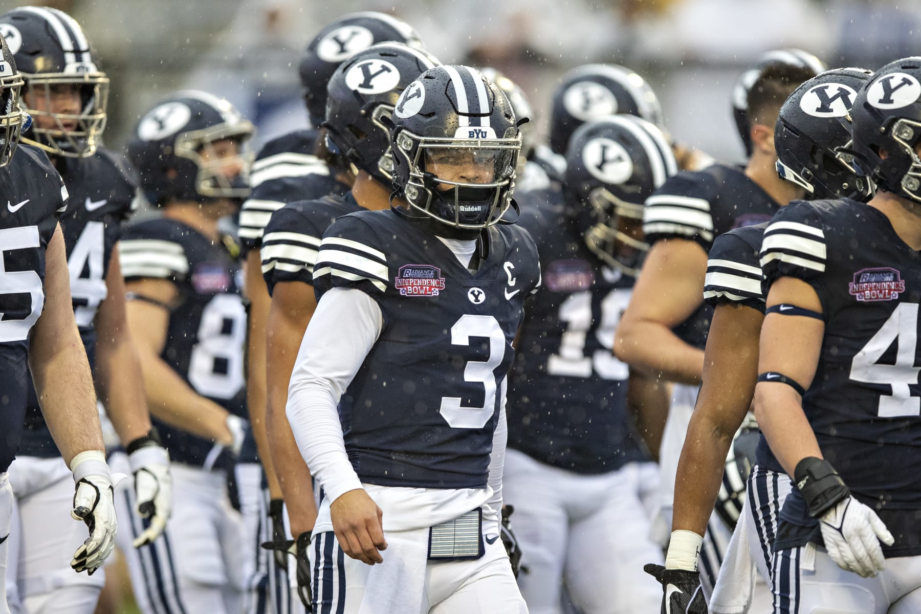 SHREVEPORT, LOUISIANA - DECEMBER 18: Jaren Hall #3 of the BYU Cougars warms up before a game against the UAB Blazers during the Radiance Technologies Independence Bowl at Independence Stadium on December 18, 2021 in Shreveport, Louisiana. (Photo by Wesley Hitt/Getty Images) SHREVEPORT, LOUISIANA - DECEMBER 18: Jaren Hall #3 of the BYU Cougars warms up before a game against the UAB Blazers during the Radiance Technologies Independence Bowl at Independence Stadium on December 18, 2021 in Shreveport, Louisiana. (Photo by Wesley Hitt/Getty Images)