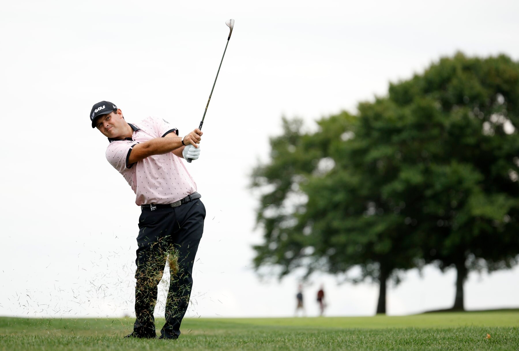 BEDMINSTER, NEW JERSEY - JULY 29: Patrick Reed of 4 Aces GC plays his second shot on the tenth hole during day one of the LIV Golf Invitational - Bedminster at Trump National Golf Club Bedminster on July 29, 2022 in Bedminster, New Jersey. (Photo by Jared C. Tilton/LIV via Getty Images )