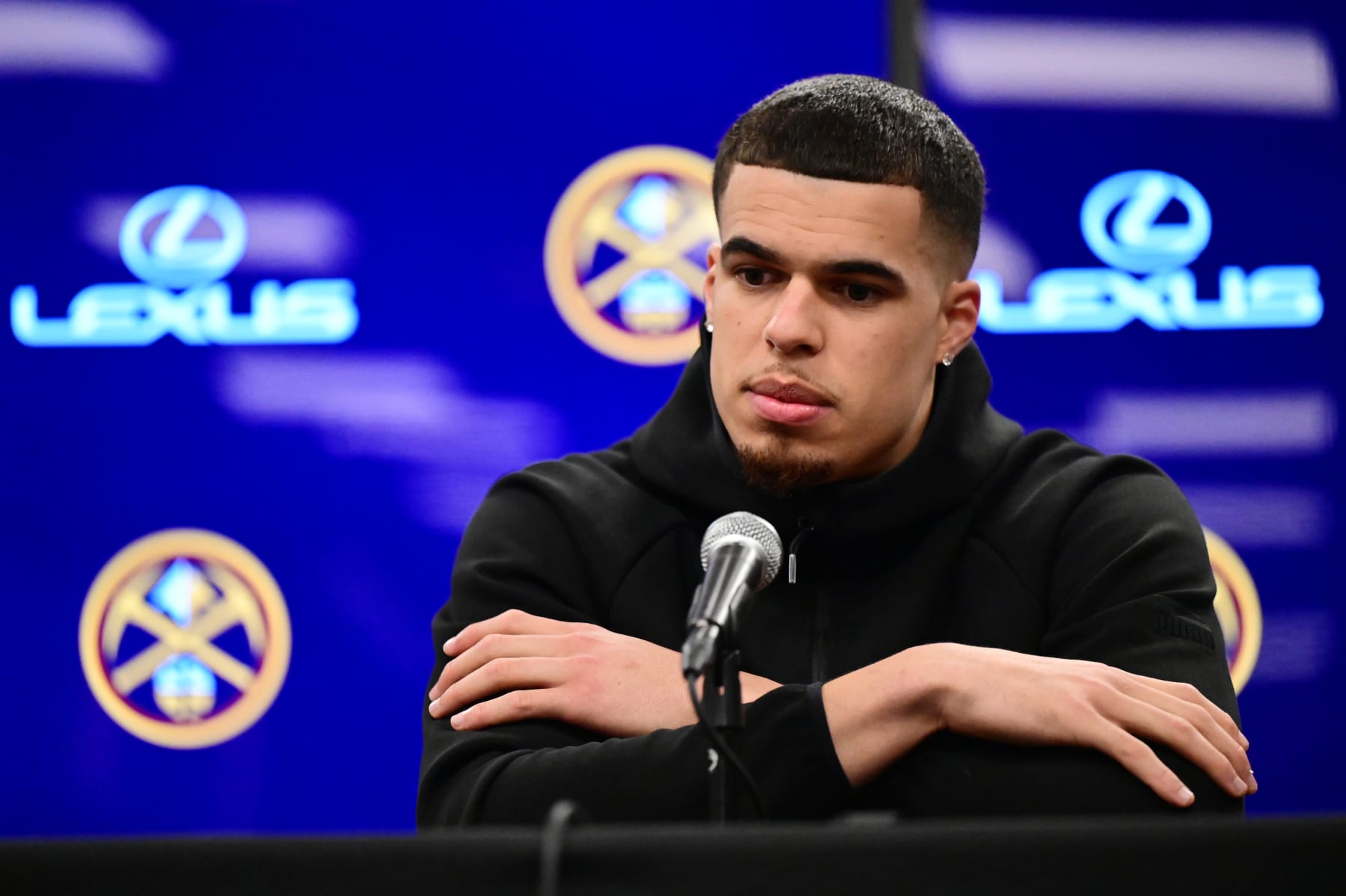 DENVER, CO - APRIL 29 : Denver Nuggets forward Michael Porter Jr. is in the press conference at Ball Arena in Denver, Colorado on Friday, April 29, 2022.(Photo by Hyoung Chang/MediaNews Group/The Denver Post via Getty Images)