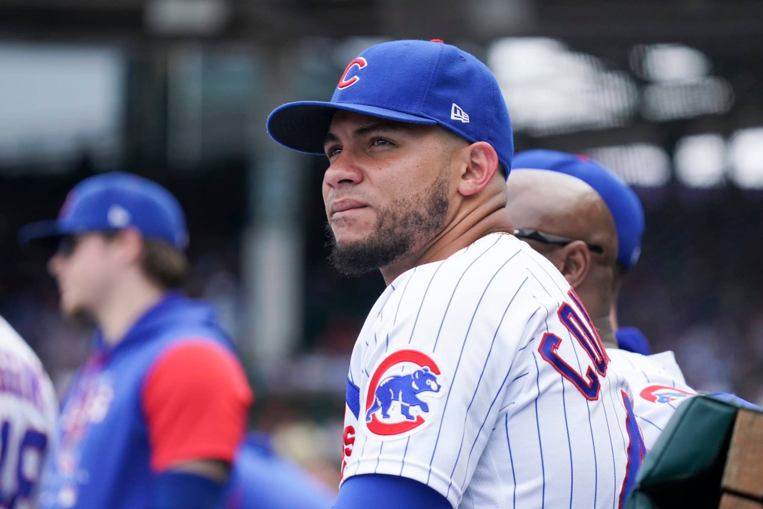 CHICAGO, ILLINOIS - JULY 25: Willson Contreras #40 of the Chicago Cubs sits in the dugout during the eighth inning of a game against the Pittsburgh Pirates at Wrigley Field on July 25, 2022 in Chicago, Illinois. (Photo by Nuccio DiNuzzo/Getty Images) CHICAGO, ILLINOIS - JULY 25: Willson Contreras #40 of the Chicago Cubs sits in the dugout during the eighth inning of a game against the Pittsburgh Pirates at Wrigley Field on July 25, 2022 in Chicago, Illinois. (Photo by Nuccio DiNuzzo/Getty Images)
