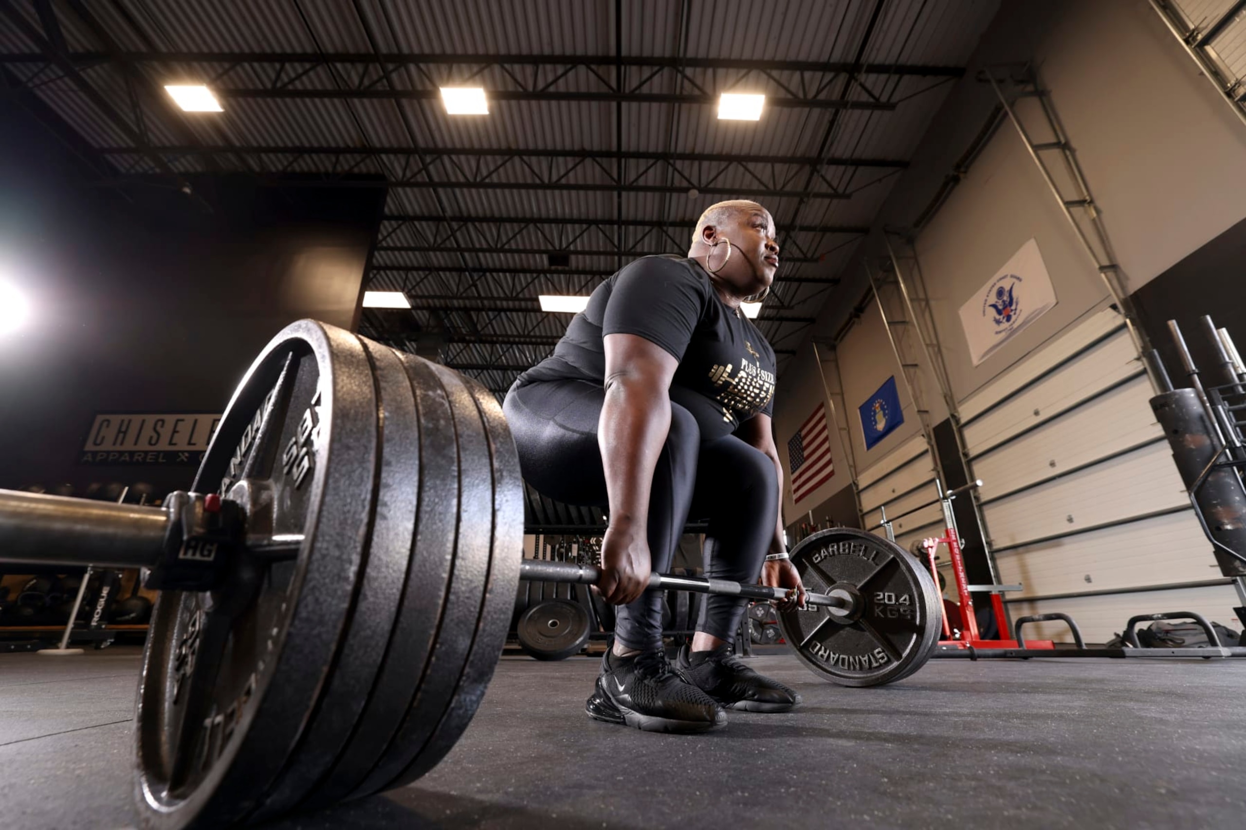 Weightlifting: Faces in the Crowd: Deadlifter Tamara Walcott lifting at Chiseled Gym during photo shoot. Columbia, MD 10/14/2021 CREDIT: Simon Bruty (Photo by Simon Bruty/Sports Illustrated via Getty Images) (Set Number: X163829 TK1)