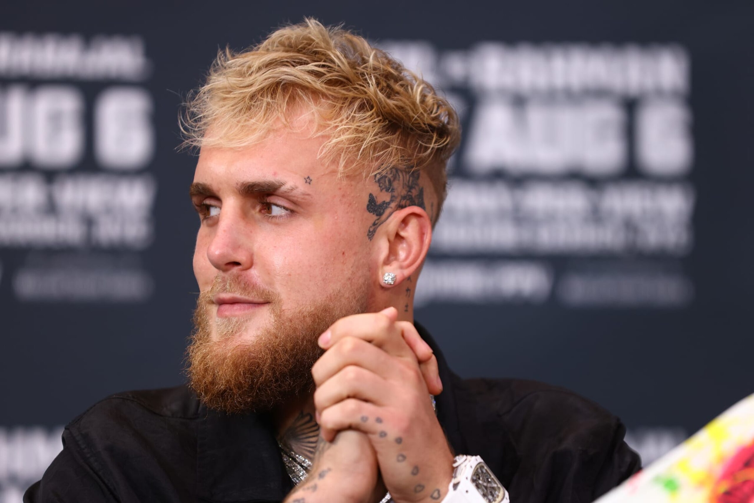 NEW YORK, NEW YORK - JULY 12: Jake Paul answers questions from the media during a press conference at Madison Square Garden on July 12, 2022 in New York City. (Photo by Mike Stobe/Getty Images)